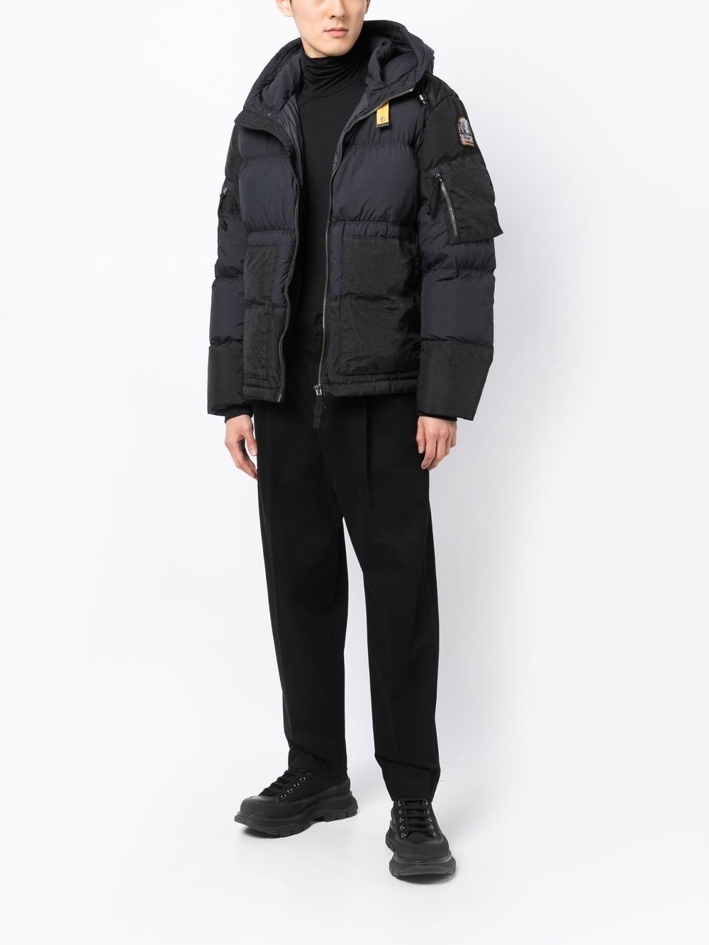 two-tone hooded padded jacket - 2