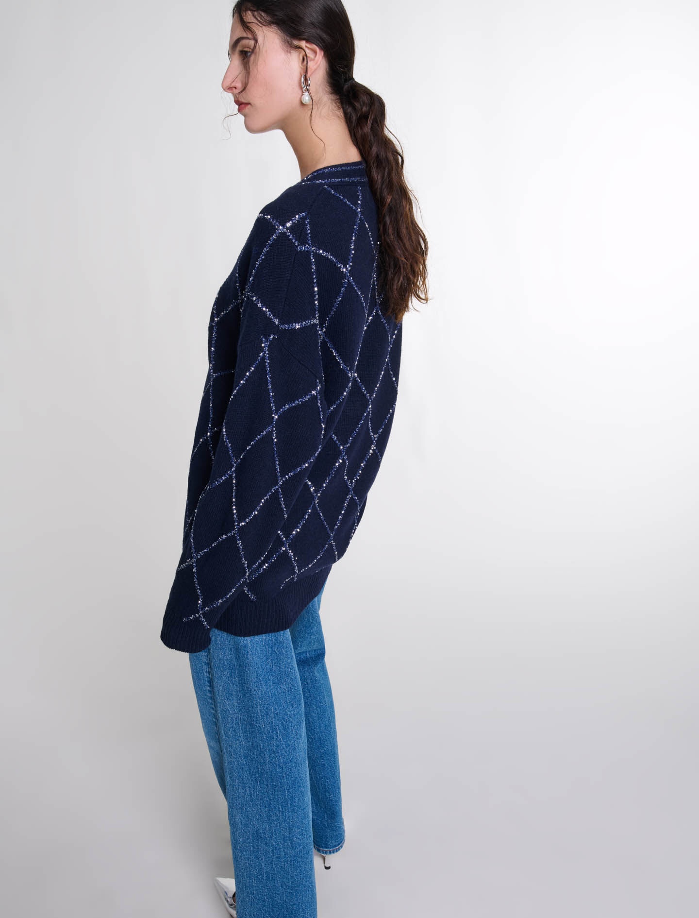 Longline wool cardigan - 8