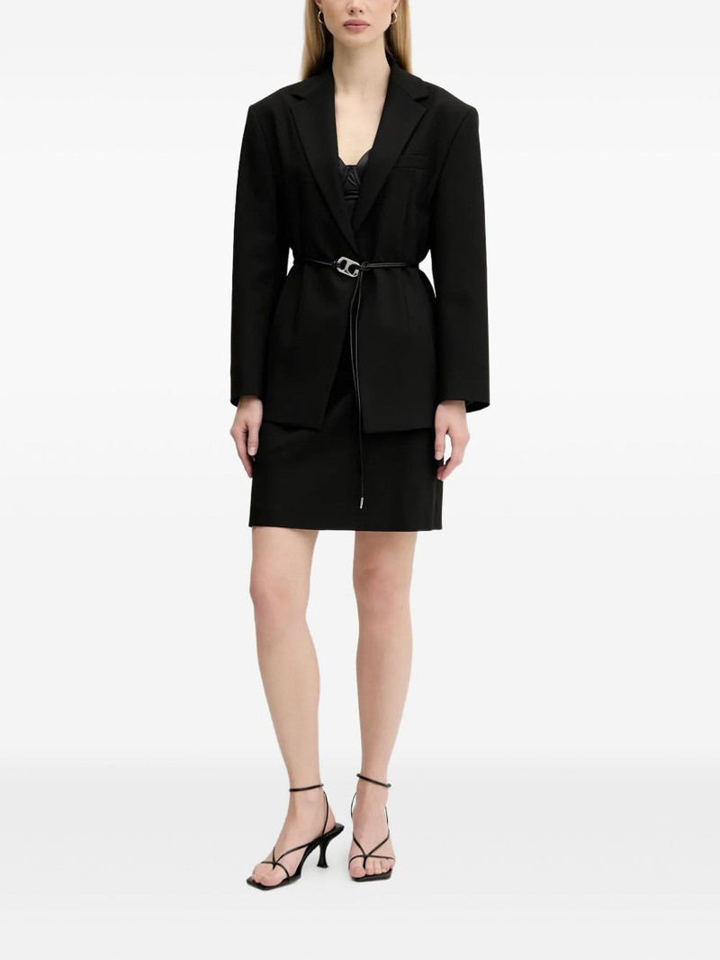 HUGO Padded-shoulder belted blazer outlook