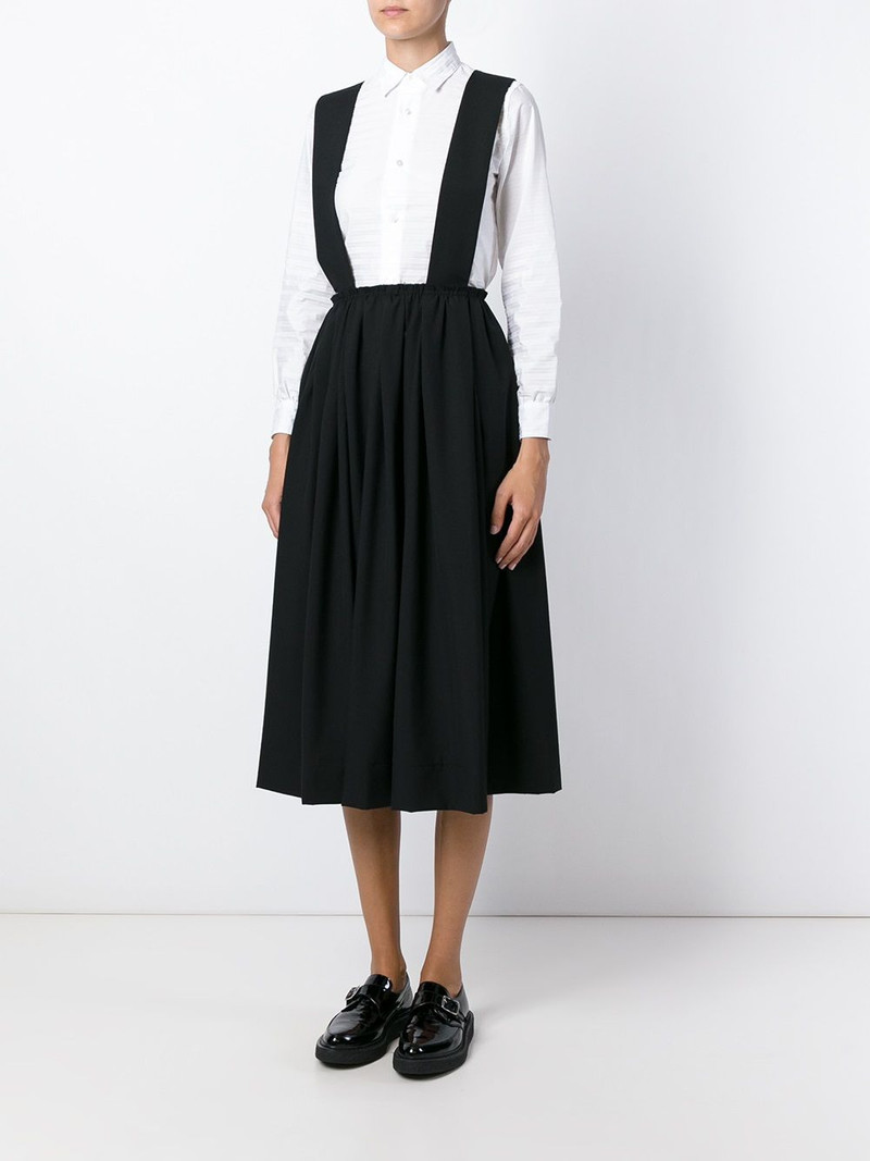 Comme Des Garçons suspenders pleated skirt outlook