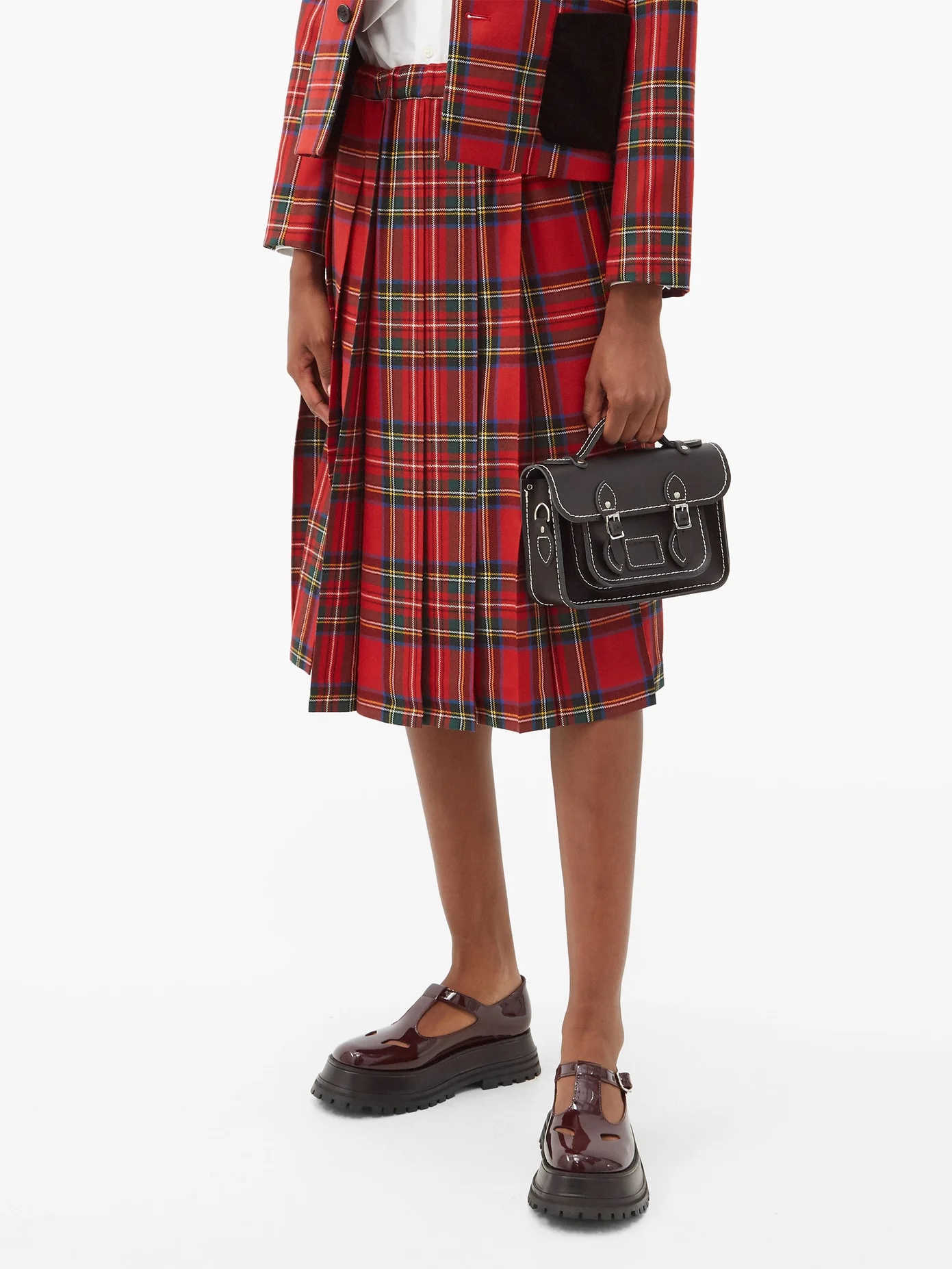 Tartan pleated-wool skirt - 6