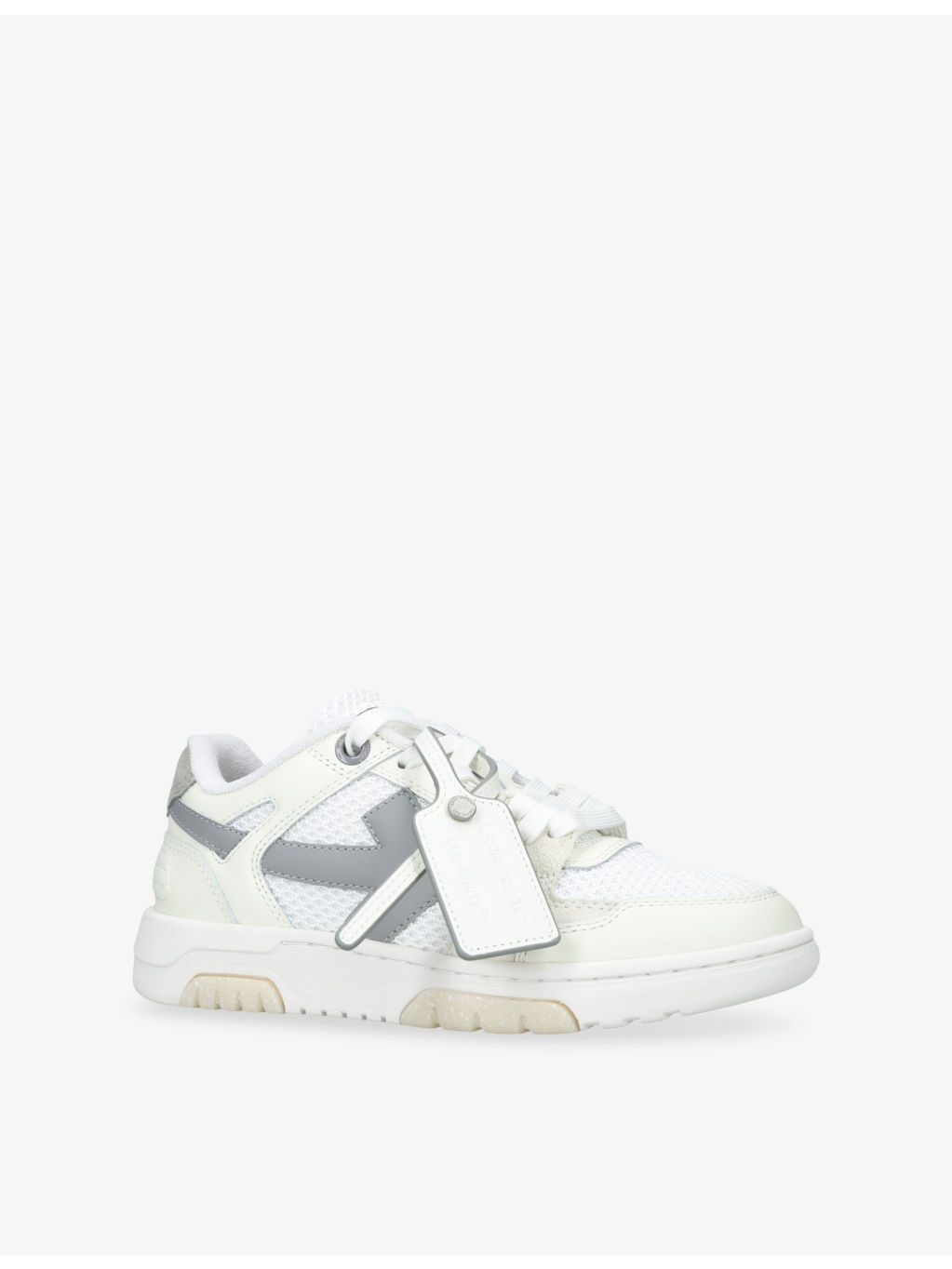 Slim Out of Office Leather and Mesh Low-Top Trainers - 3