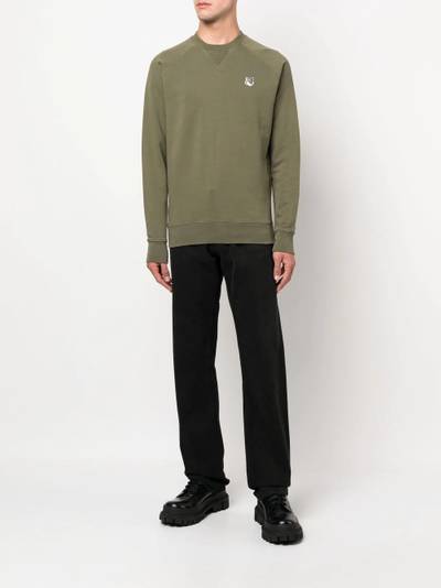 Maison Kitsuné logo-patch crew-neck sweatshirt outlook