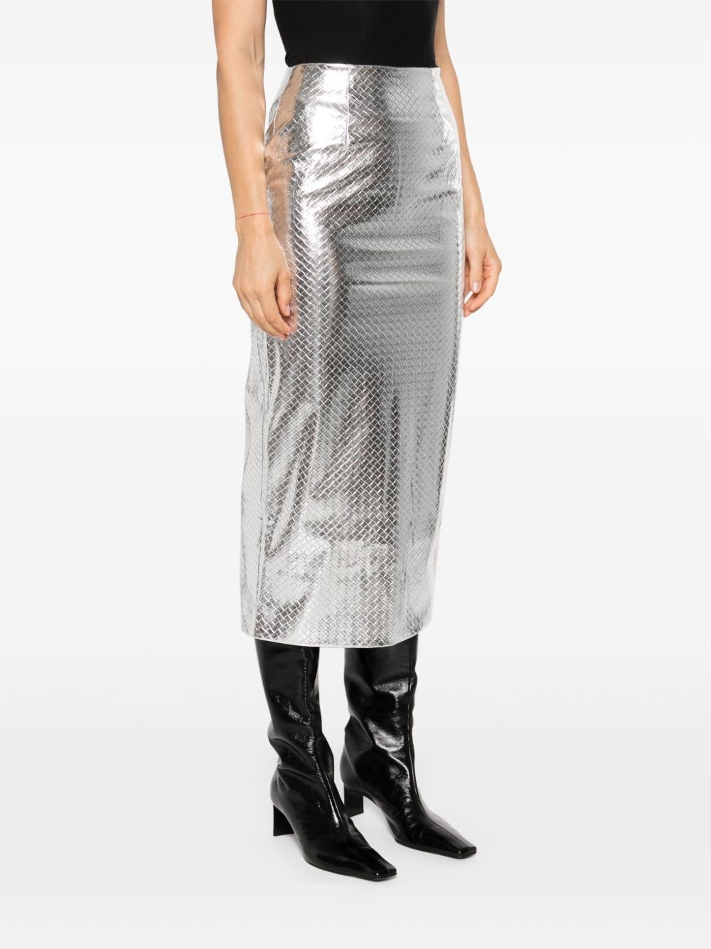 braided-effect pencil skirt - 3