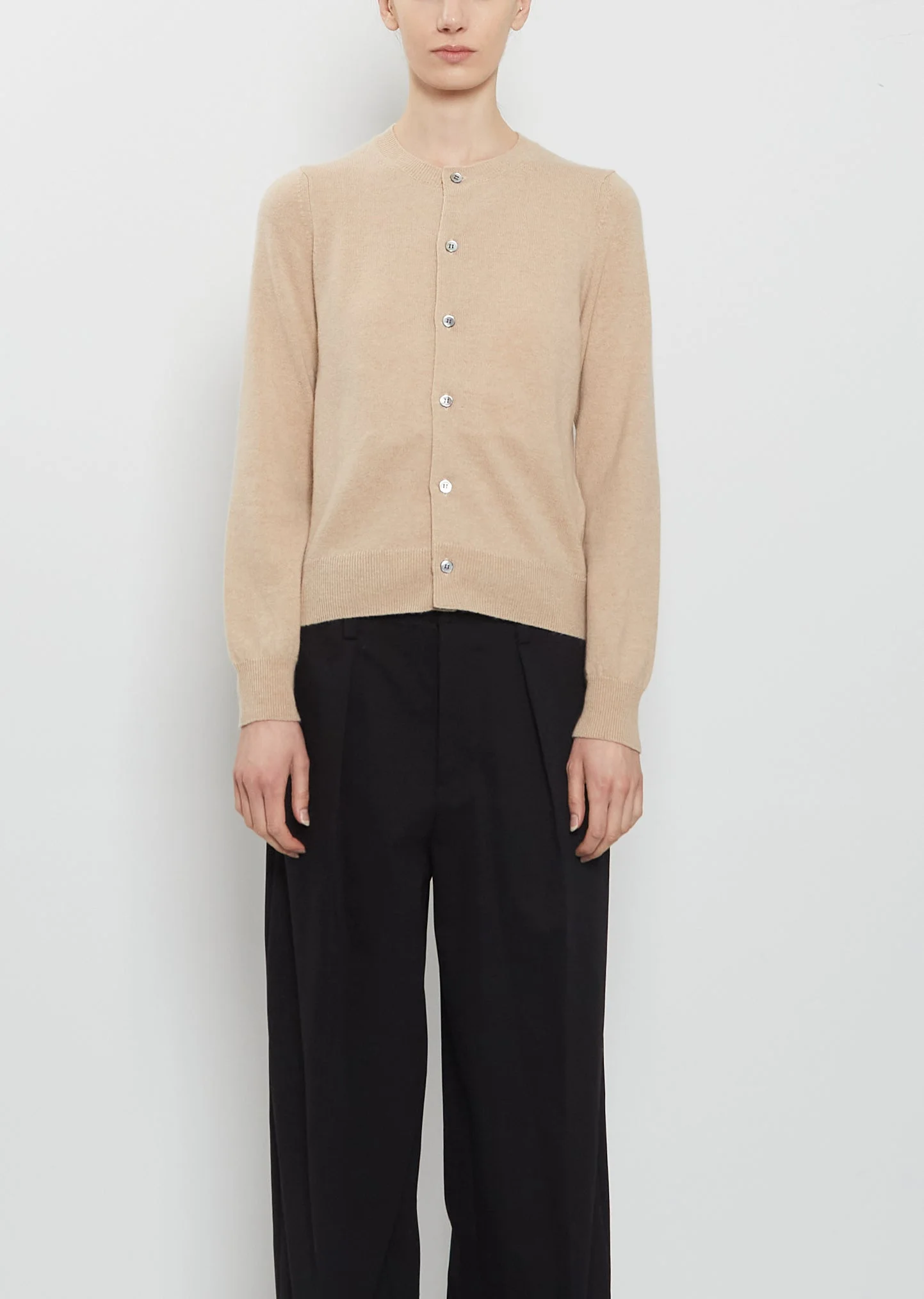 Round Neck Cashmere Cardigan - 1