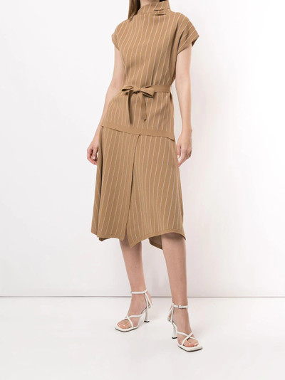 Proenza Schouler knitted pinstriped wrap skirt outlook