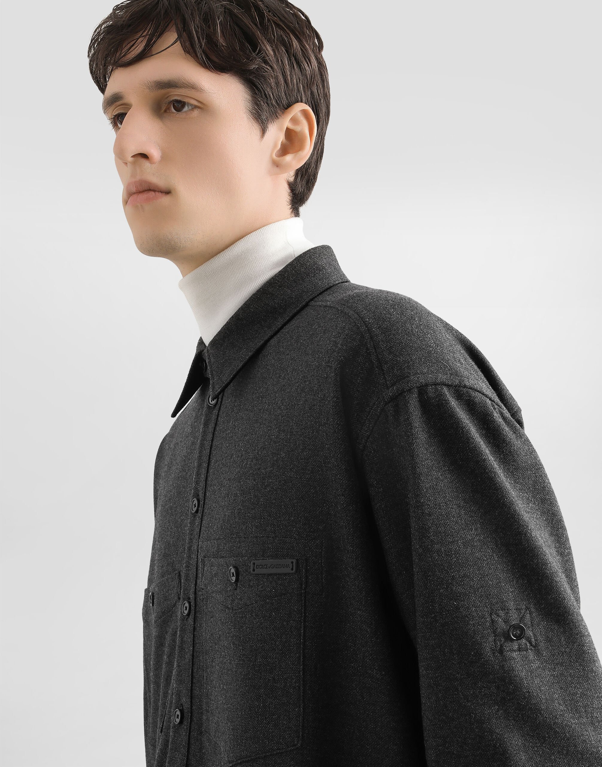 Mélange wool mat shirt - 4