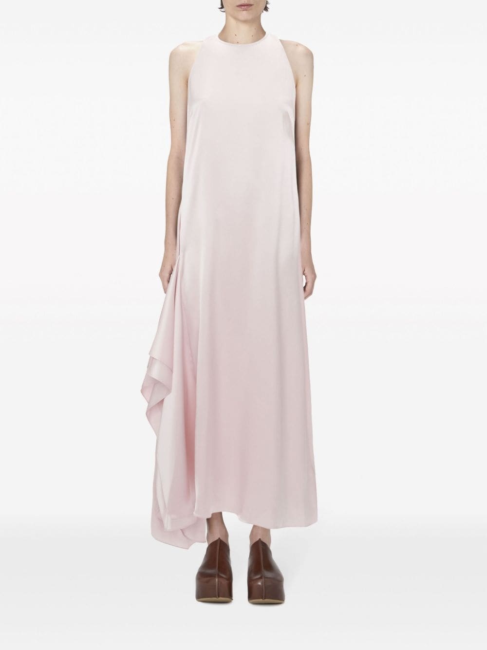 sleeveless draped midi dress - 2