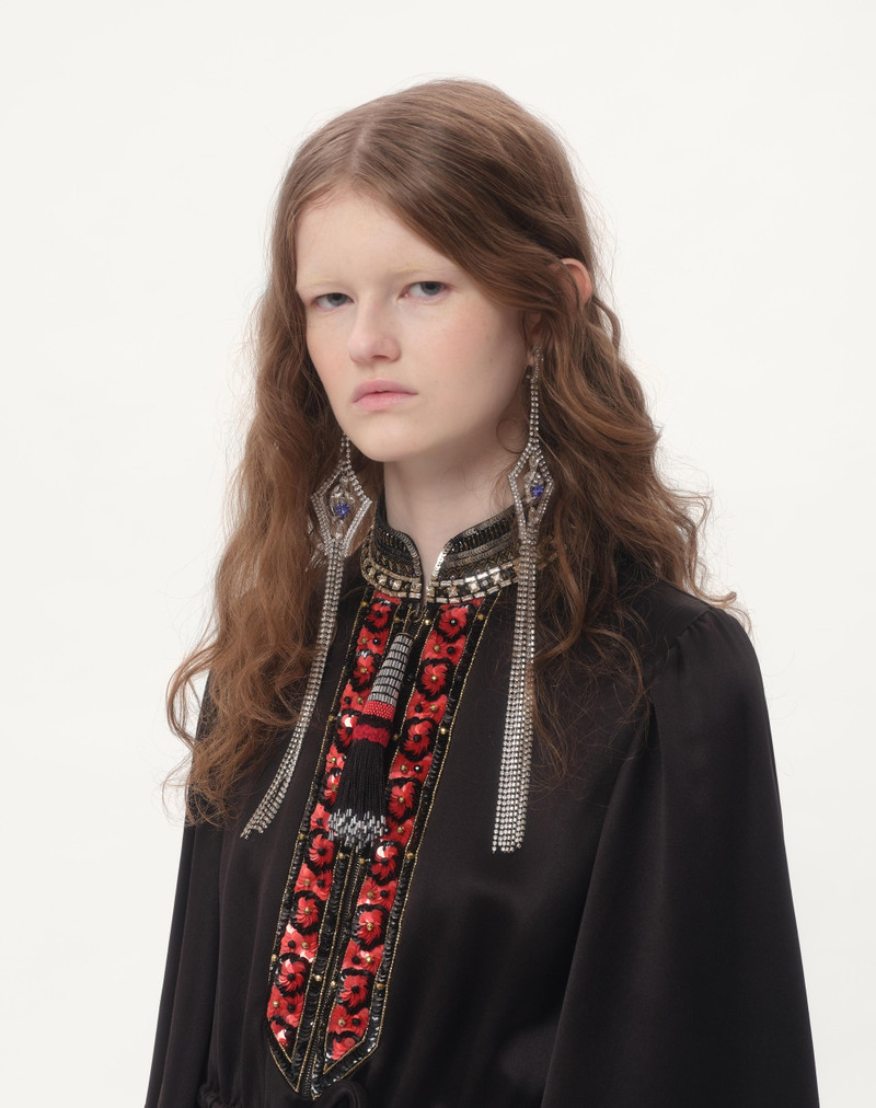 Valentino RÊVE RADIEUX METAL AND CRYSTAL EARRINGS outlook