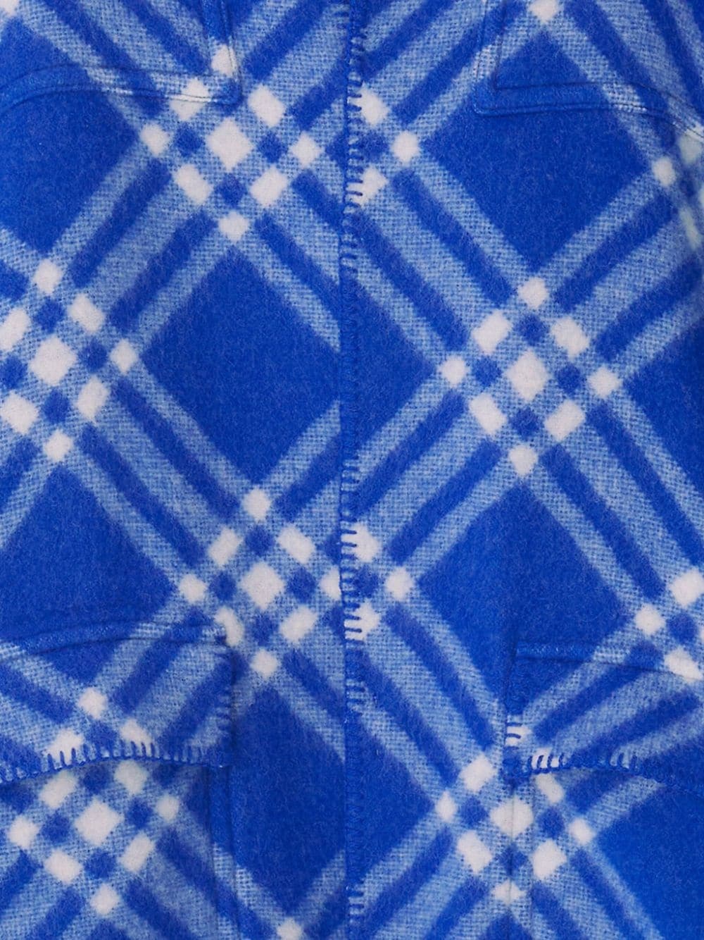 plaid-check wool blanket cape - 6