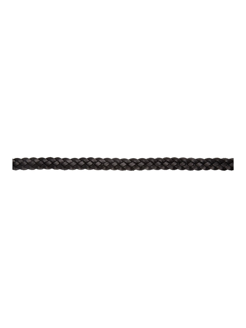 SAINT LAURENT Black Braided Thin Logo Belt outlook