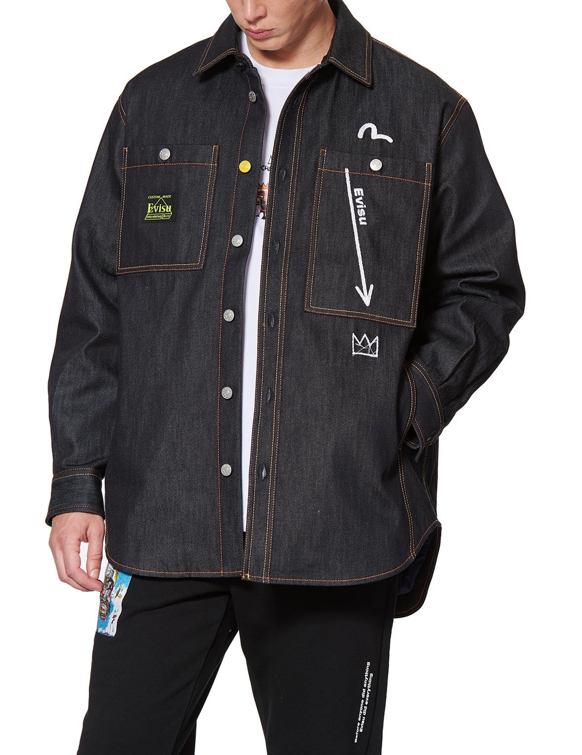 EVISU x Jean Michel Basquiat "Untitled" Denim Shirt Jacket - 4
