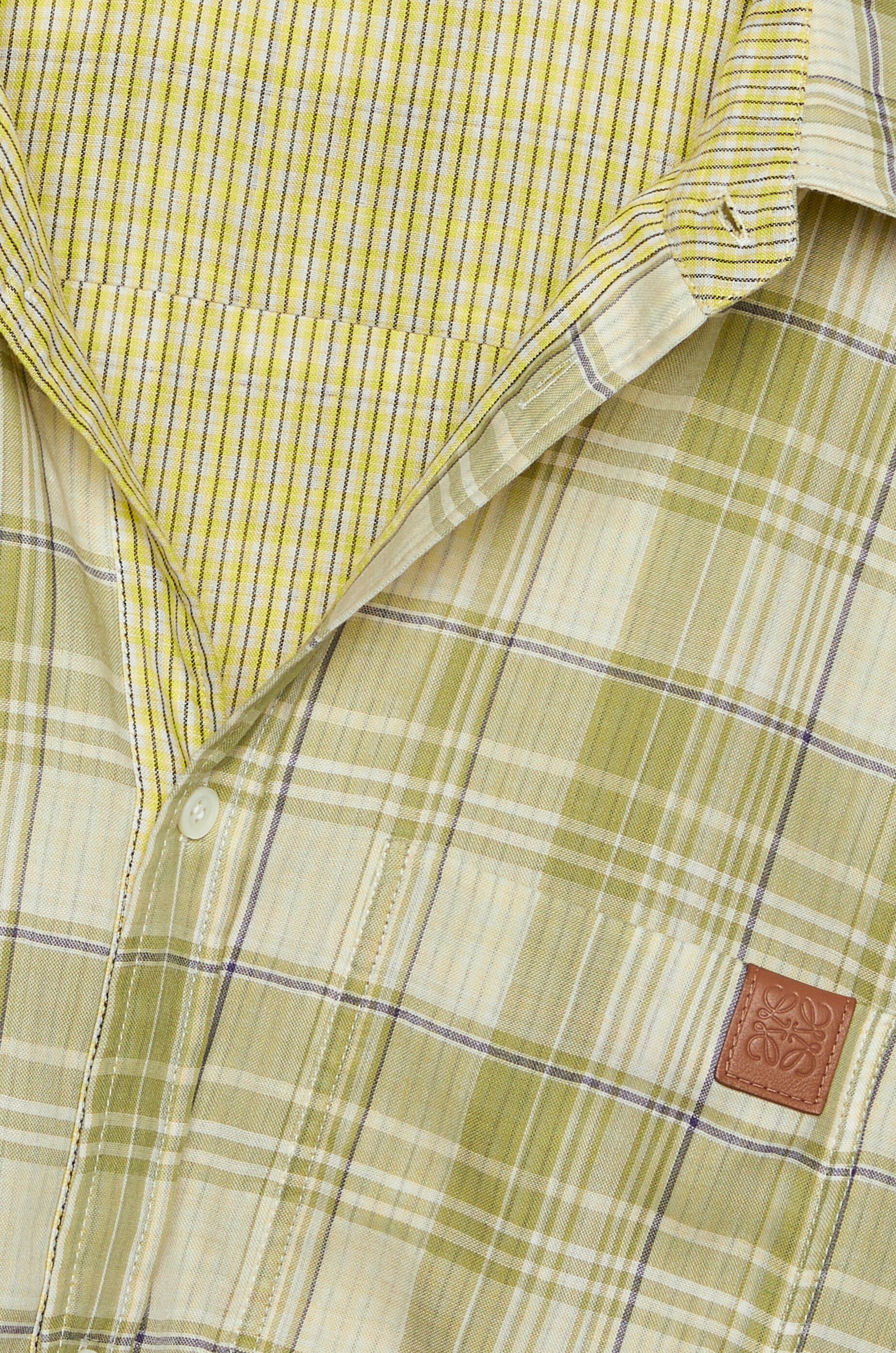 Check short sleeve shirt in cotton and polyester - 3