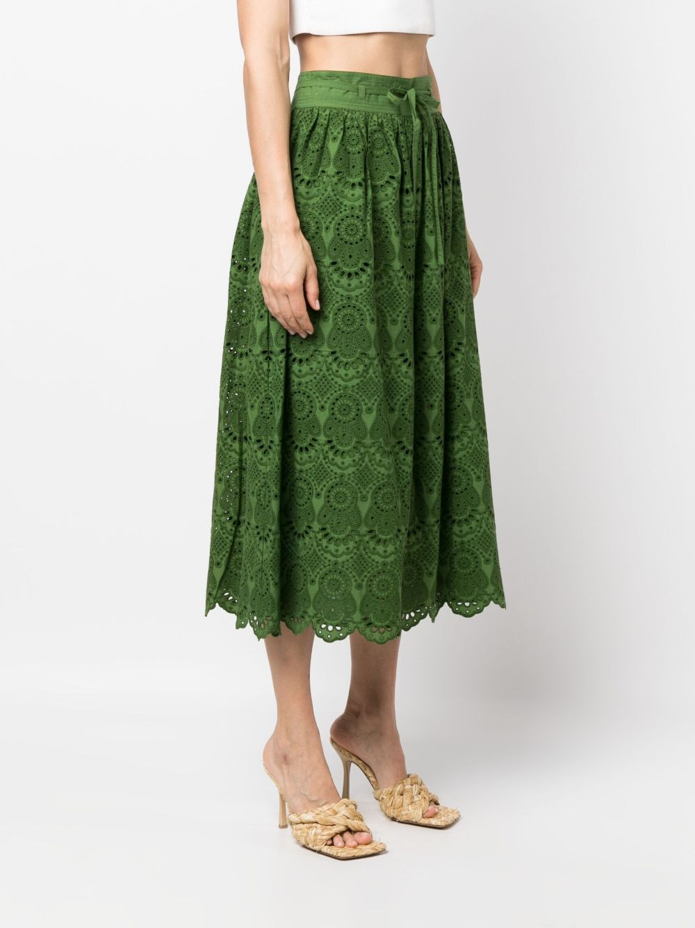 Clarabella eyelet-detail skirt - 3