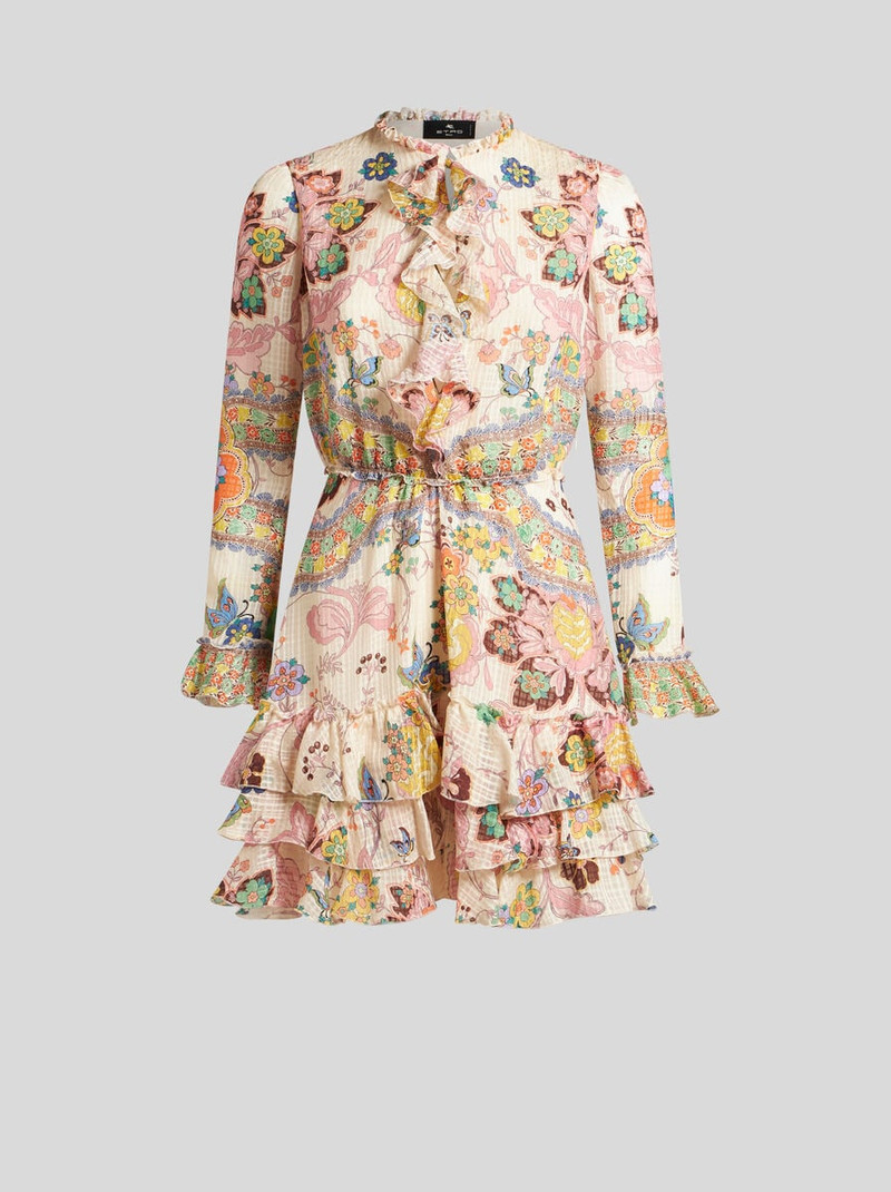 PRINTED SILK MINI DRESS 1