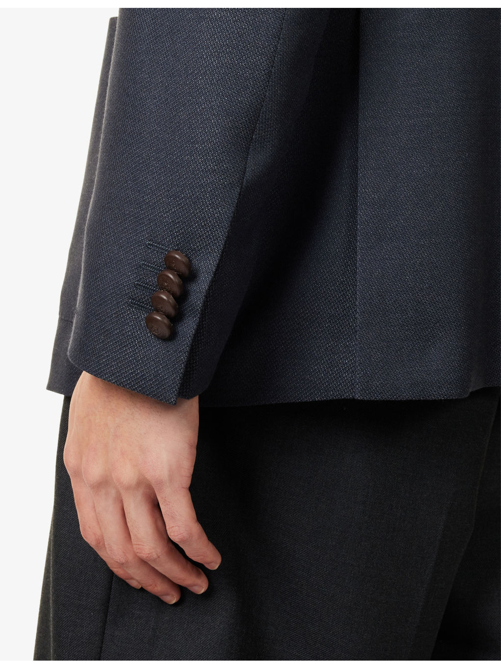 Single-Breasted Notched-Collar Silk-Wool Blend Jacket - 8
