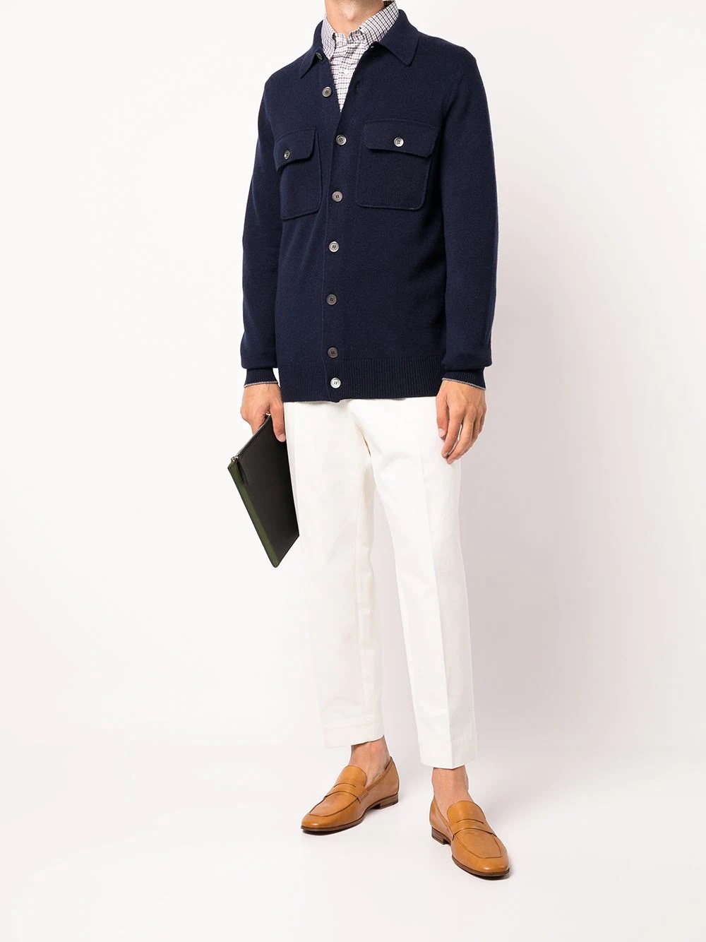 chest-pocket cashmere shirt - 2