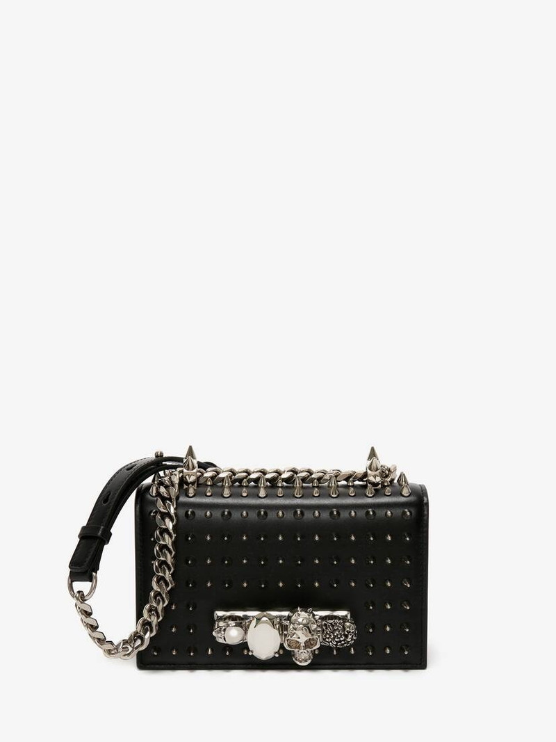 Mini Jewelled Satchel in Black 1