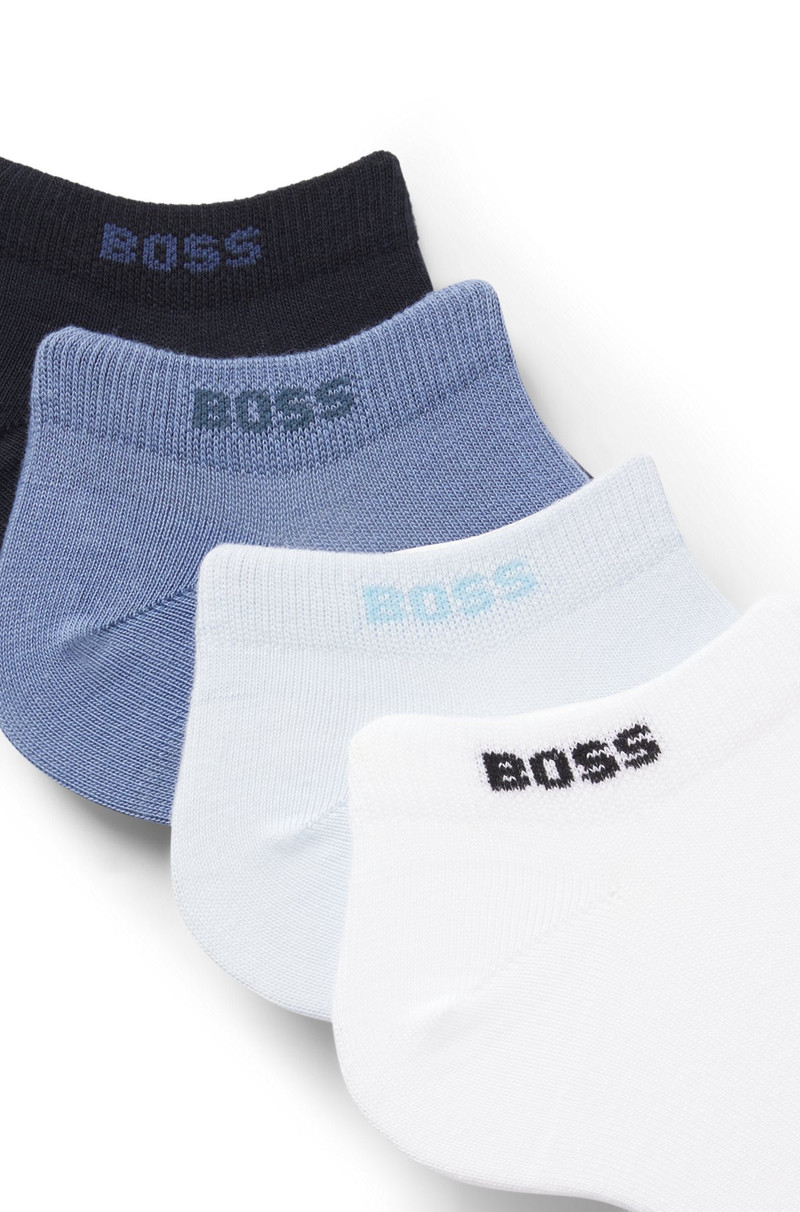 BOSS FIVE-PACK OF COTTON-BLEND ANKLE-LENGTH SOCKS WITH BRANDING outlook