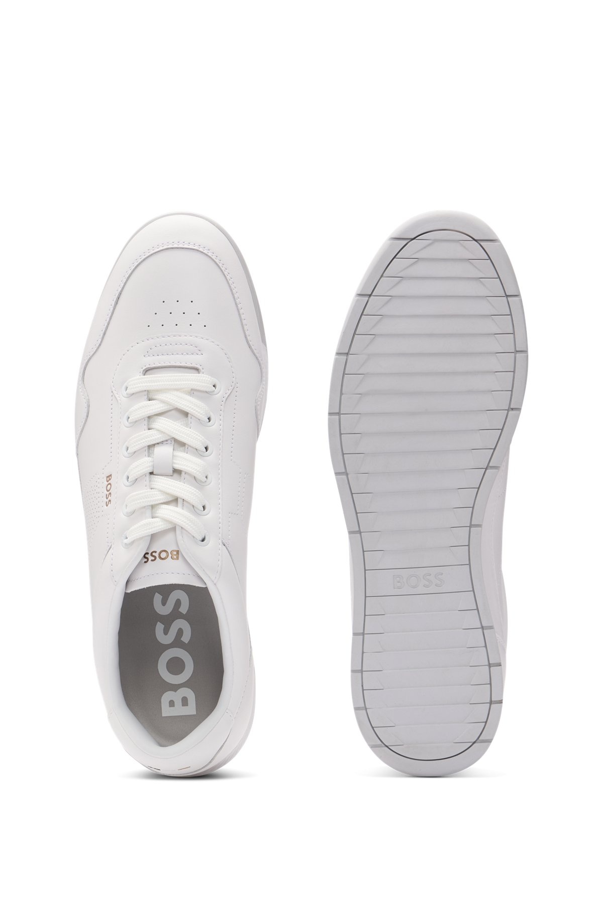 NAPPA-LEATHER TRAINERS WITH PERFORATED DETAILS - 4