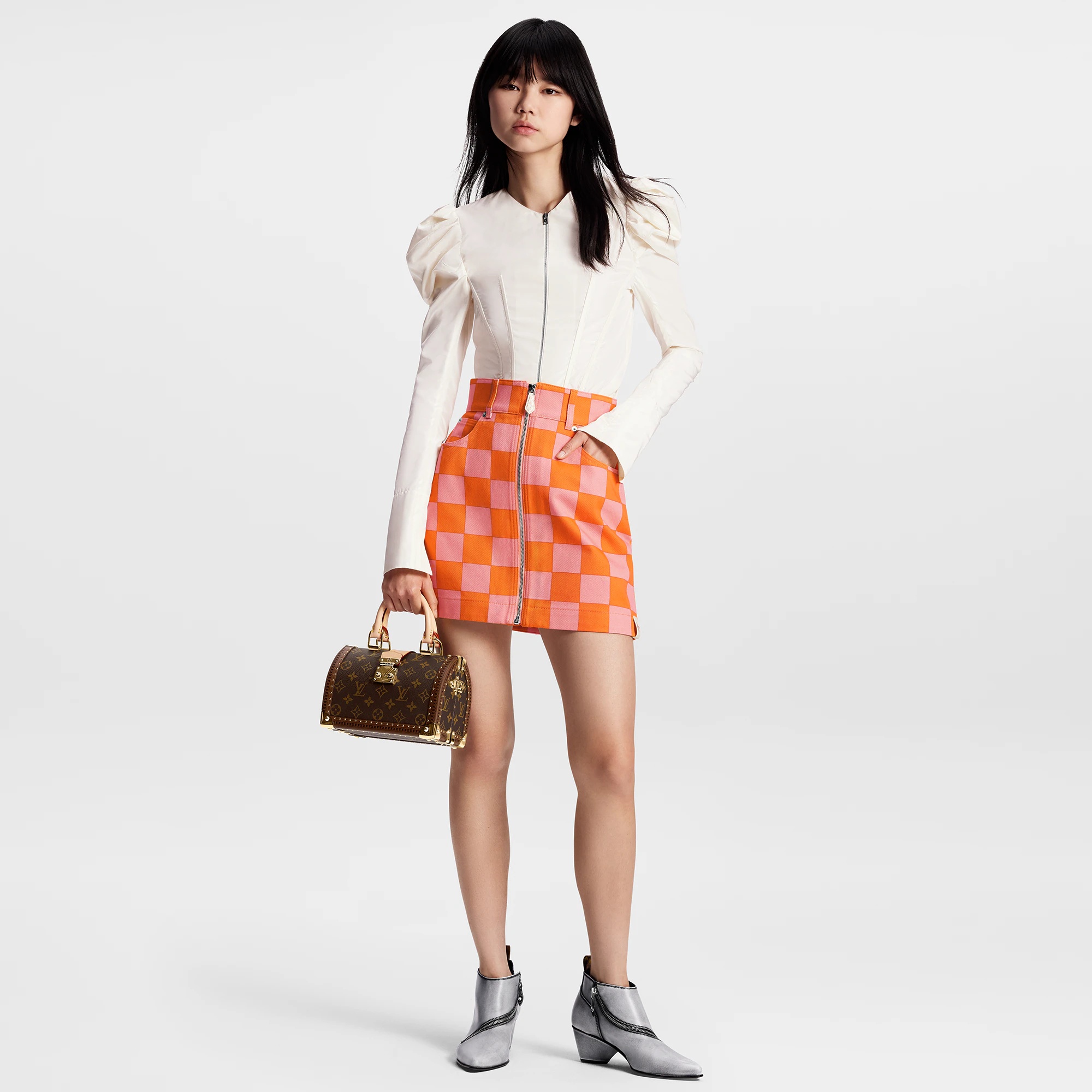 Bouquet Damier Mini Skirt - 4