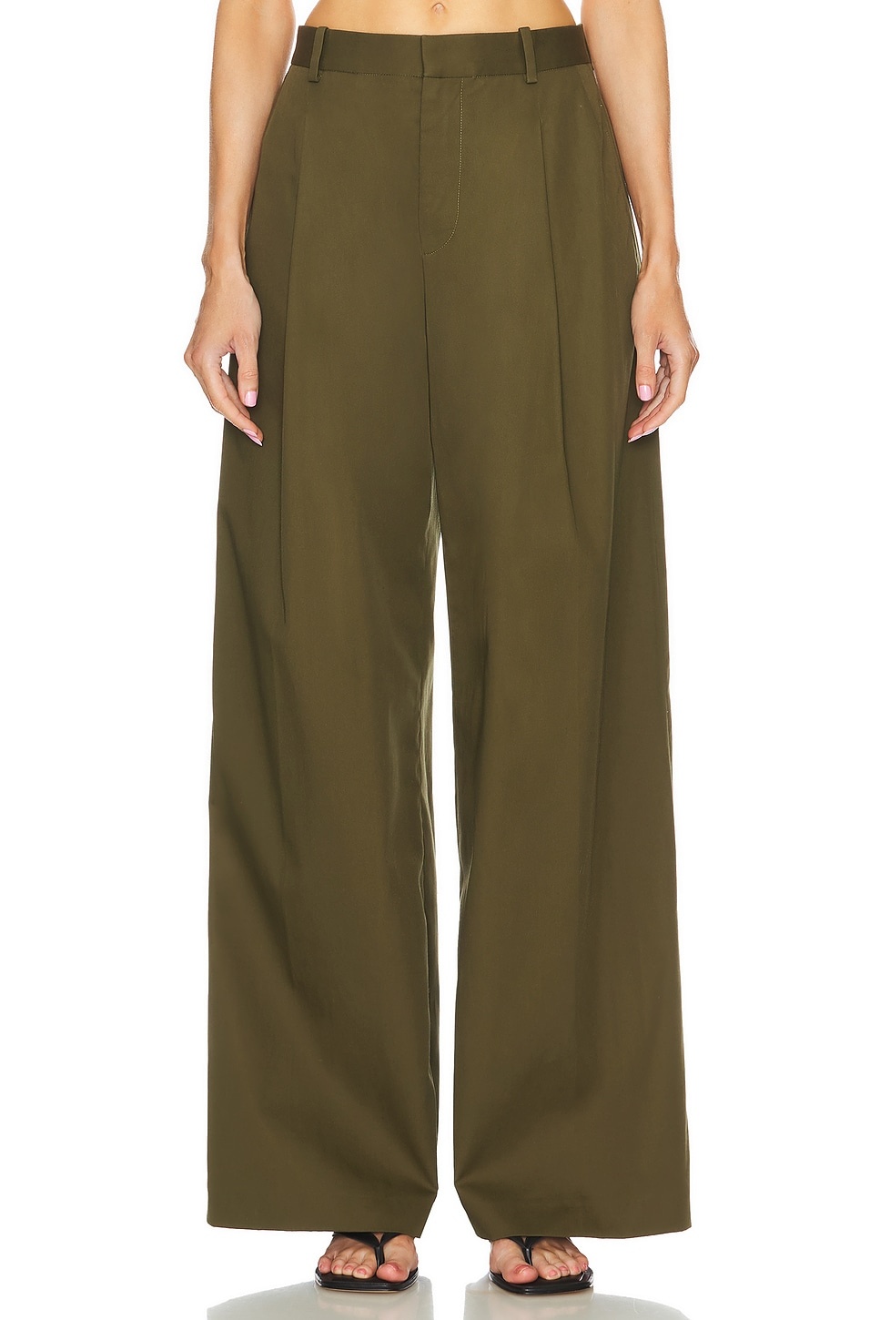 Pleated Wide Leg Pant - 1