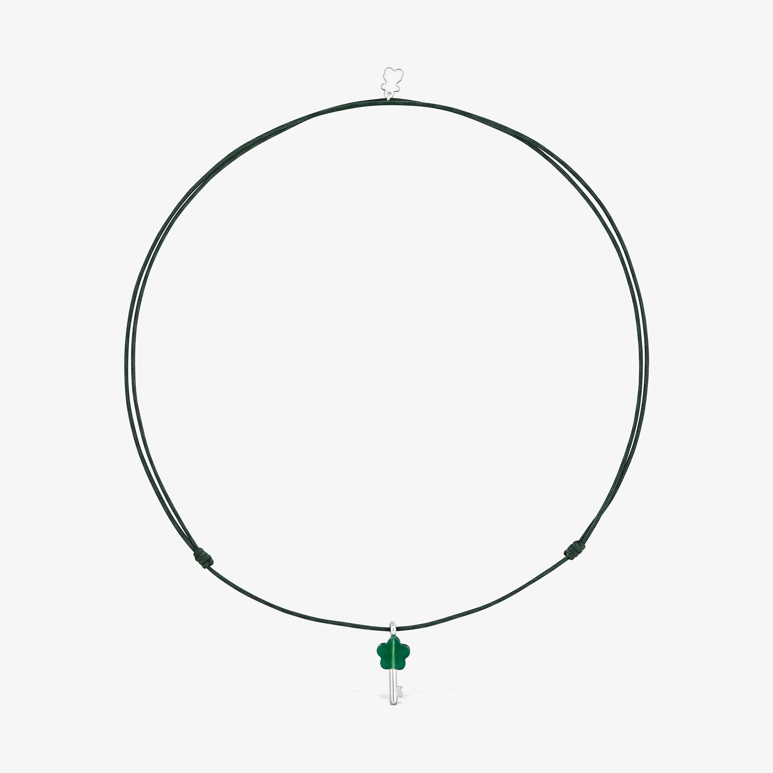 Silver, green nylon and chalcedony Necklace TOUS Unlock - 1