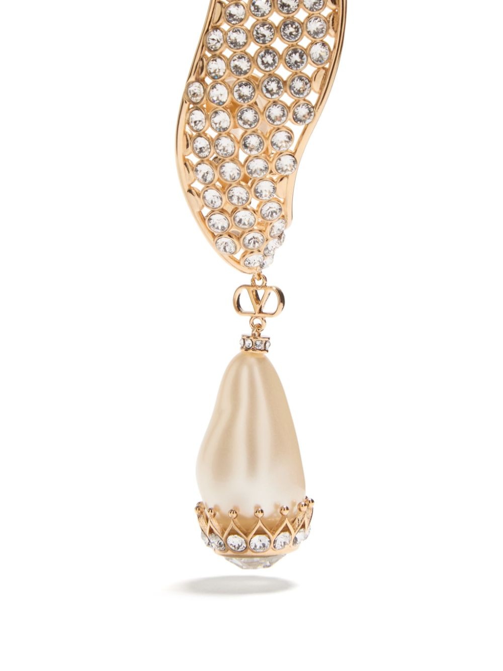 faux-pearl drop earrings - 3