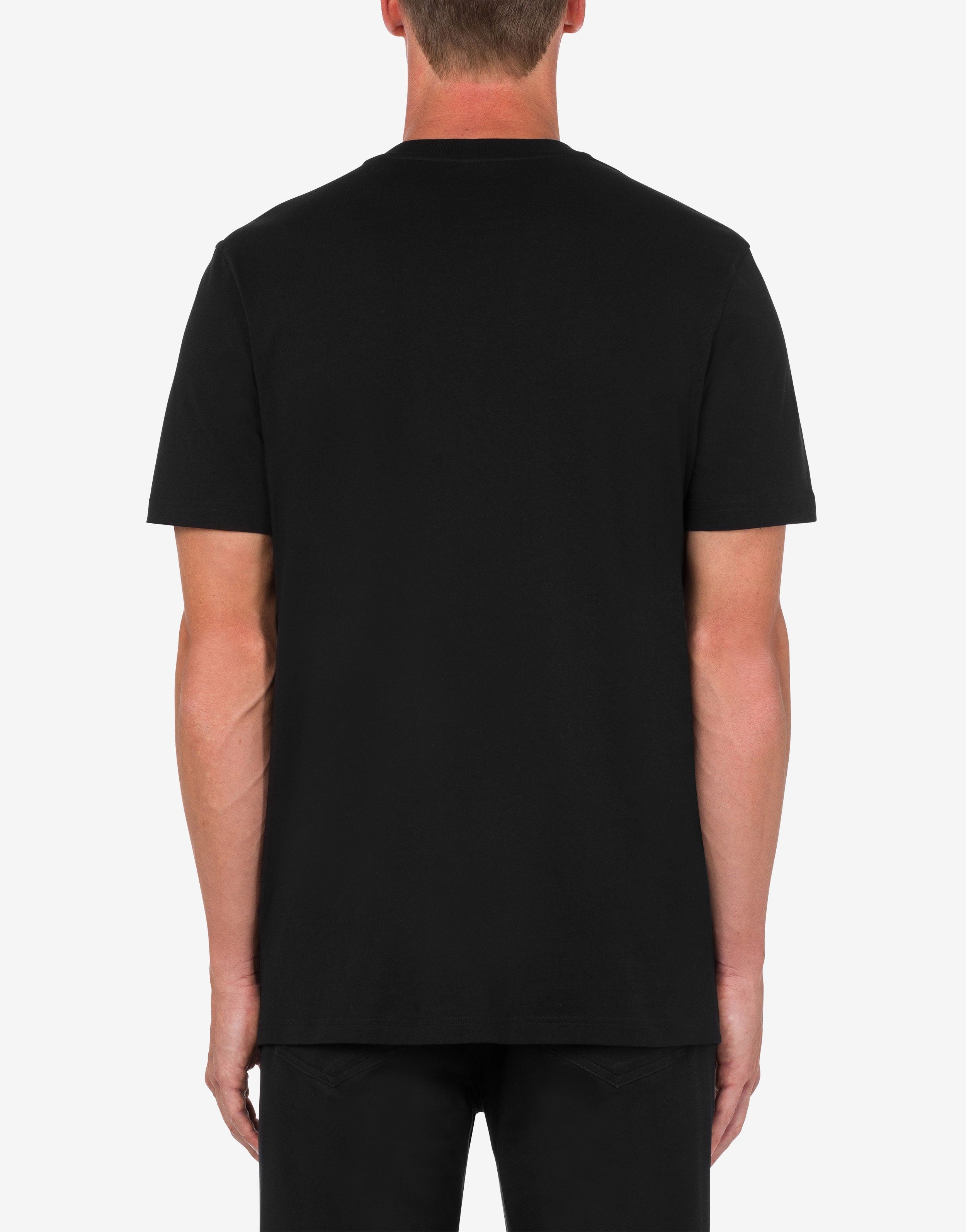Moschino EMBROIDERED MIRRORS ORGANIC JERSEY T-SHIRT | REVERSIBLE