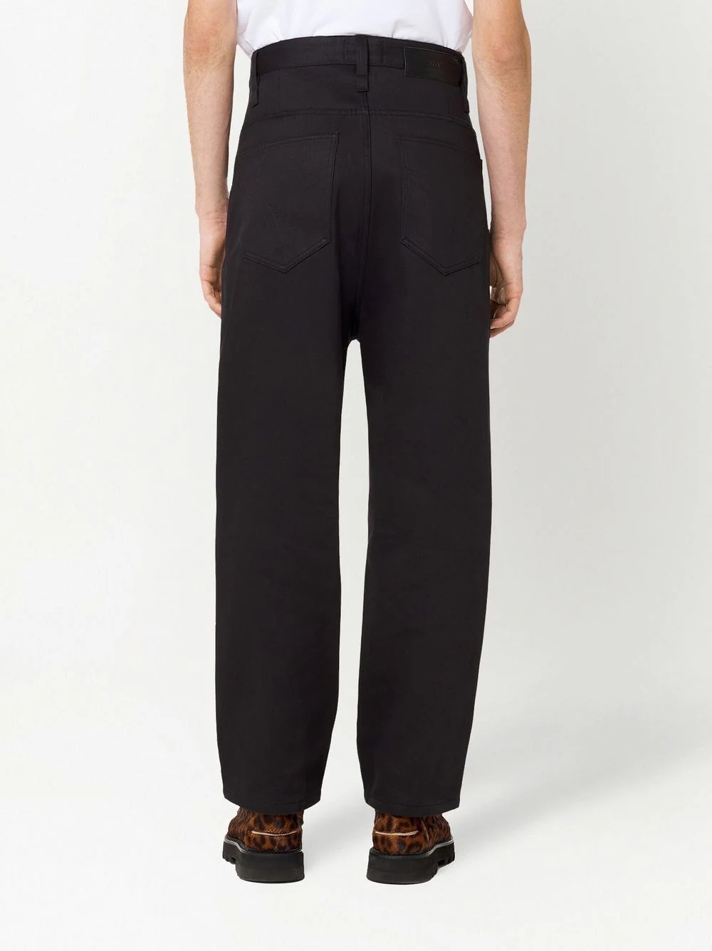 straight-leg cotton trousers - 4