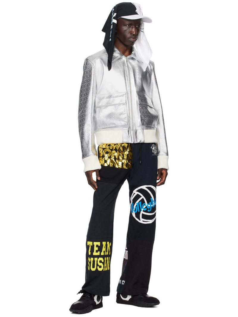 Marine Serre Silver Boxy Leather Jacket outlook