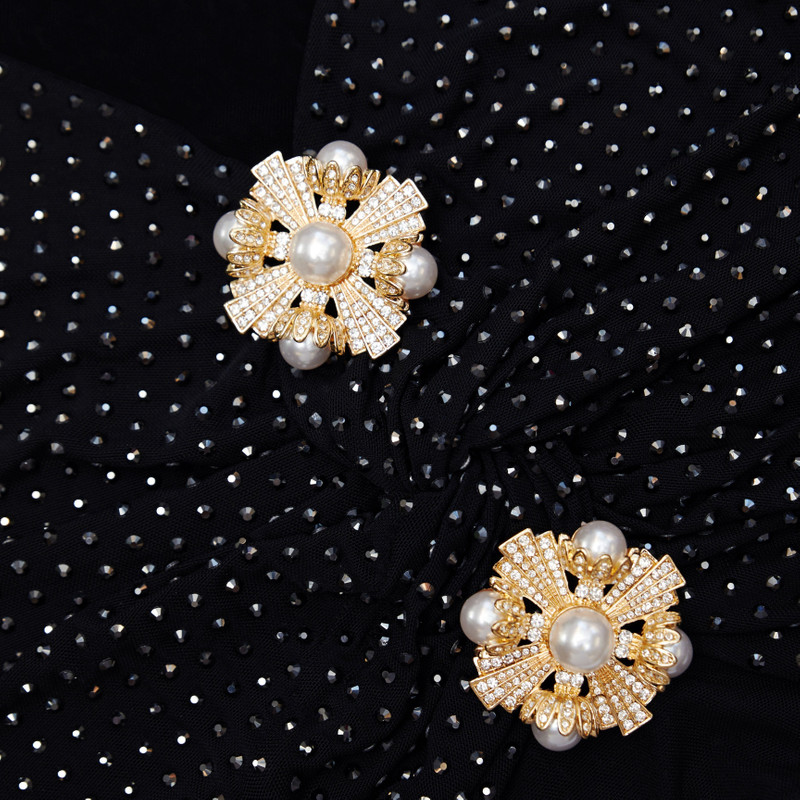 Black Rhinestone Flared Sleeve Top 5