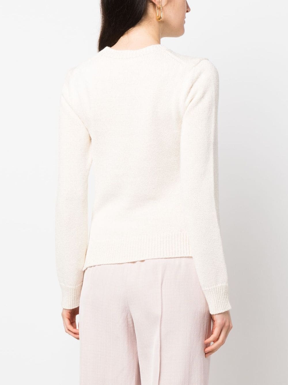 fine-knit long-sleeve jumper - 4