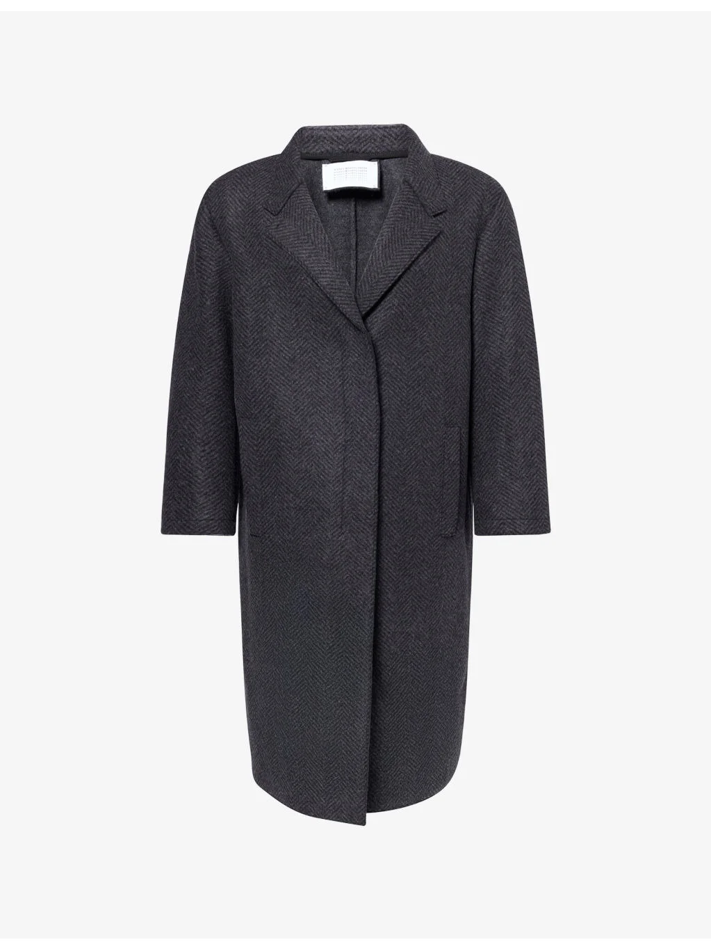 Grandad Patterned Long Wool Coat - 1