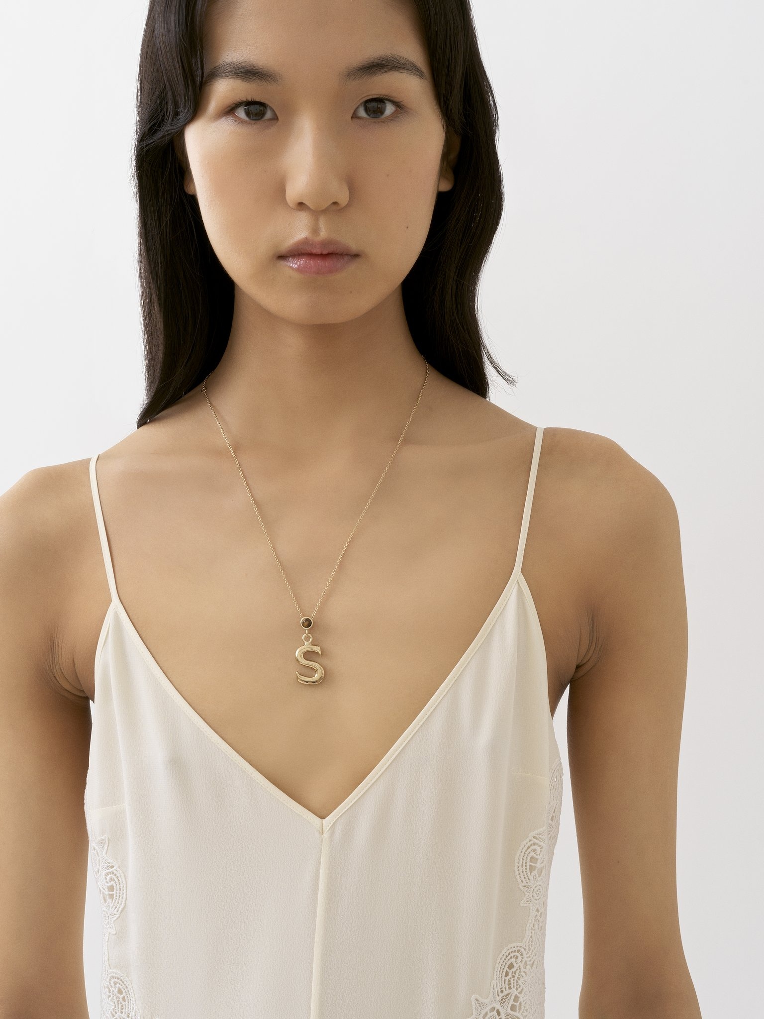 ALPHABET NECKLACE WITH PENDANT S - 3