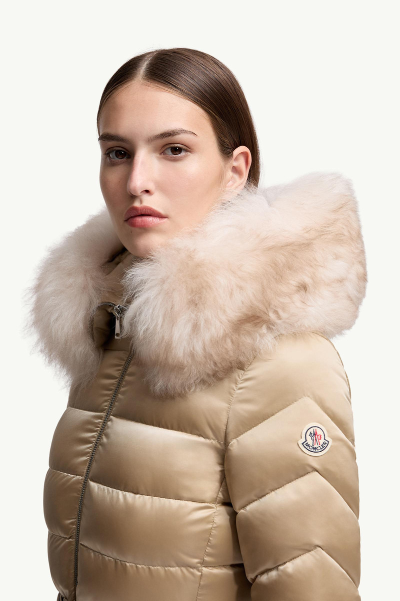 Leersie Hooded Shearling-Trimmed Long Down Jacket 3