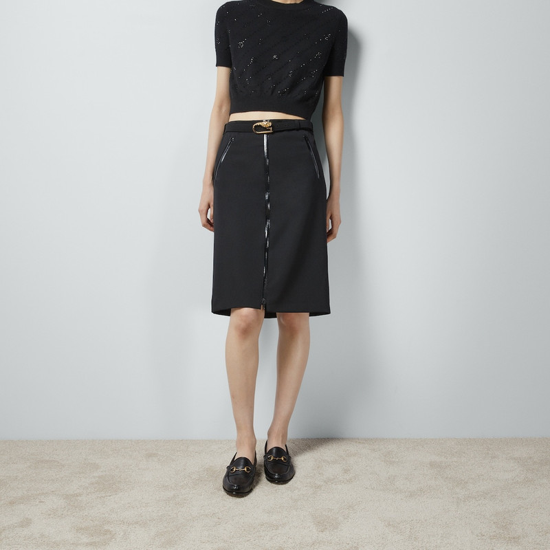Wool skirt with detachable belt 6