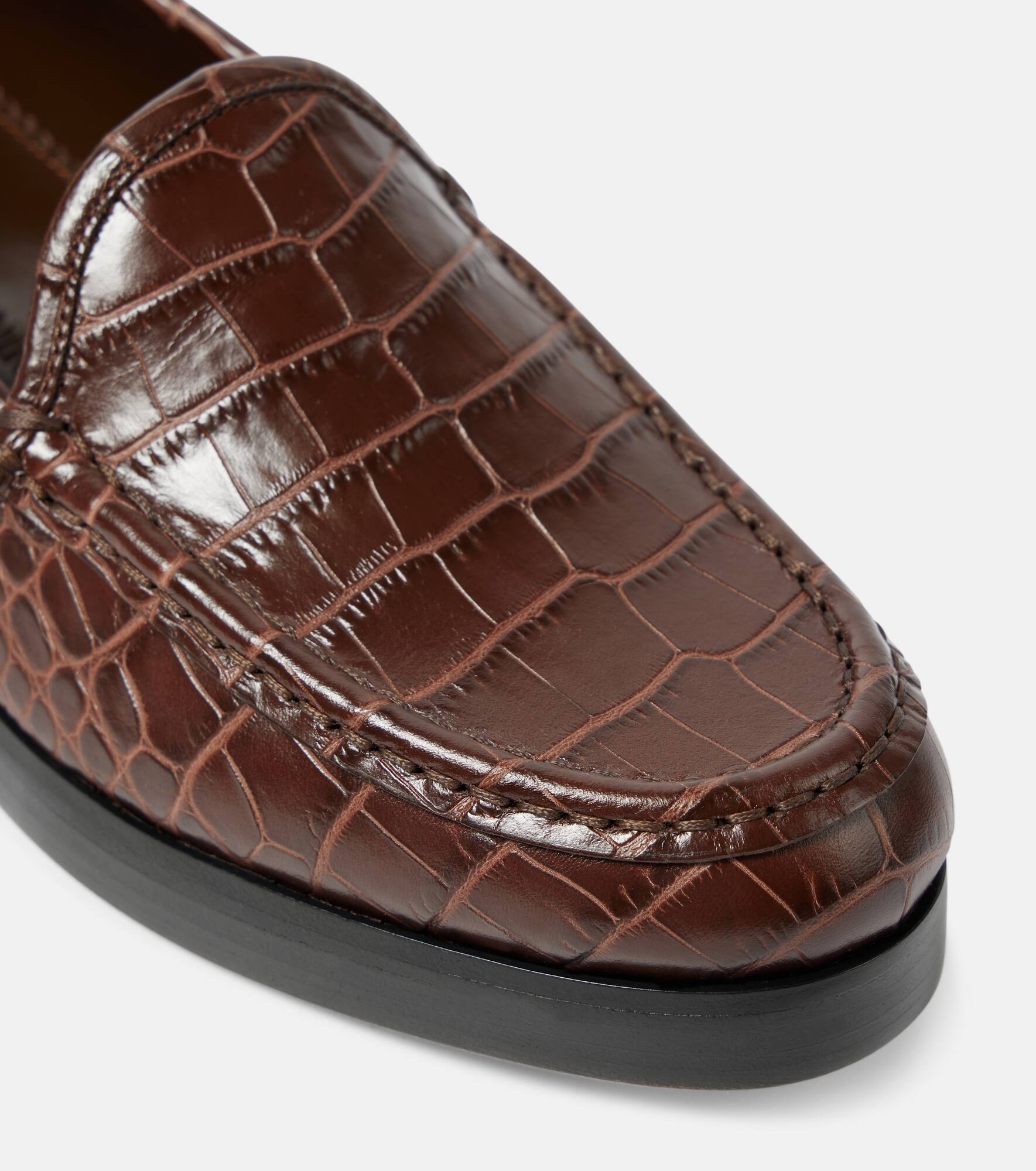 Dinelio croc-effect leather loafers - 6