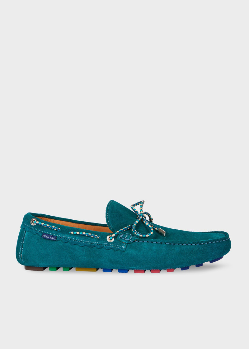 Petrol Green 'Springfield' Suede Driving Loafers 1