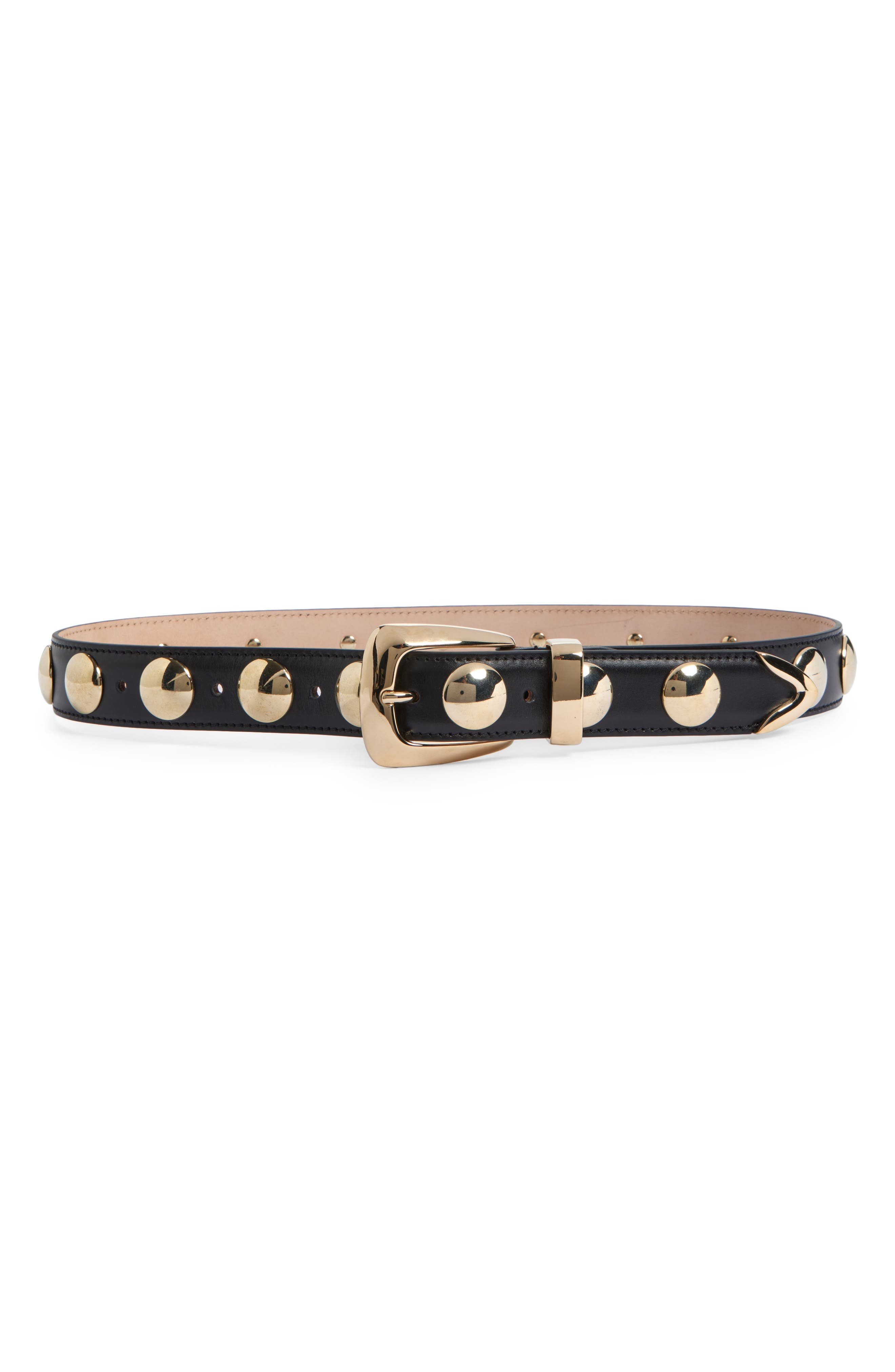 Khaite Benny Studded Leather Belt in Black 200 at Nordstrom - 1