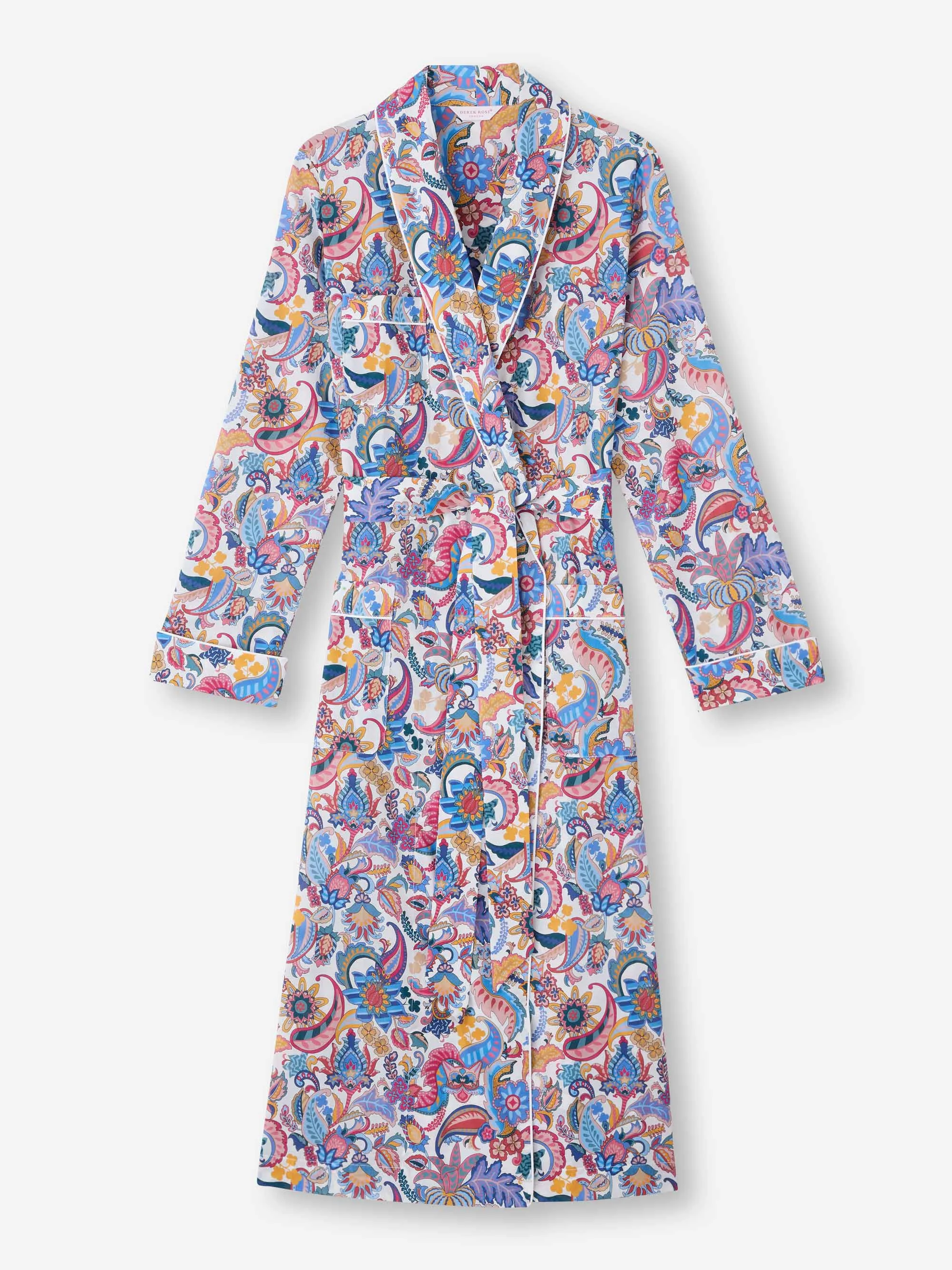 Women's Robe Cotton Batiste Multi Jungle Paisley Print - 1