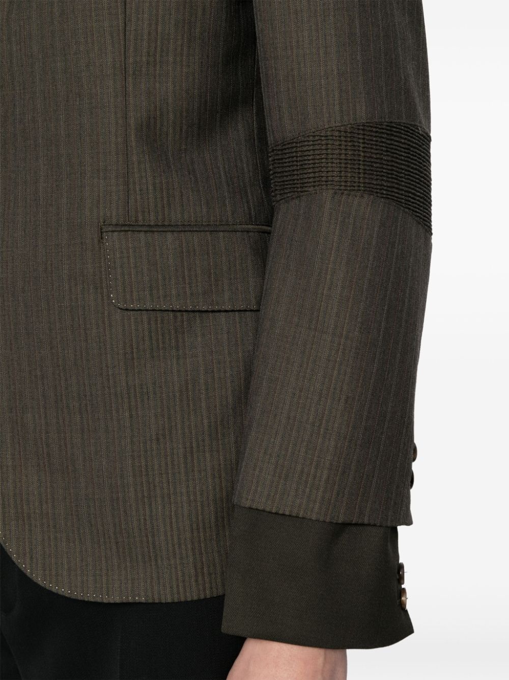 notched-lapels wool blazer - 5