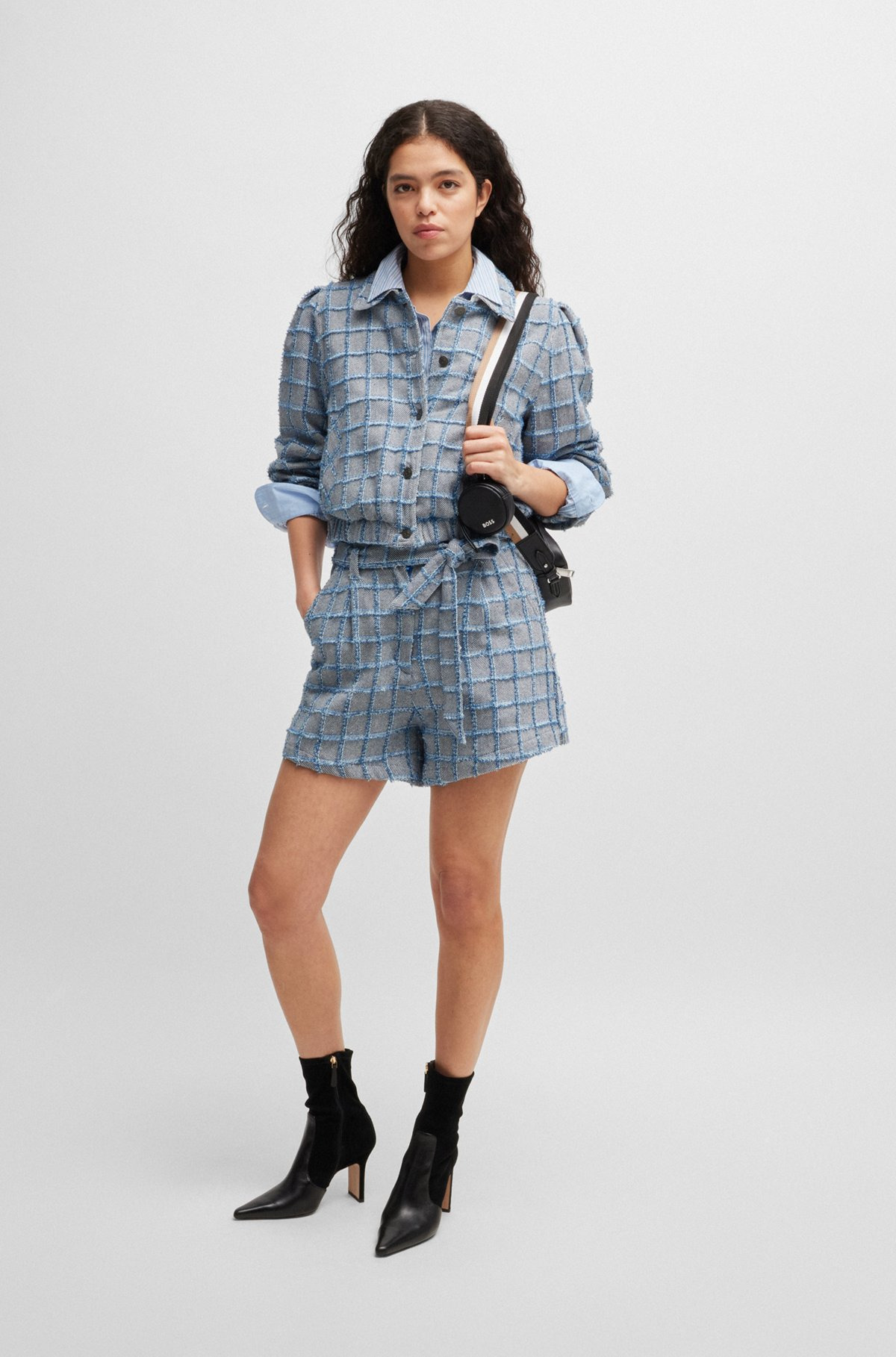 TWEED JACKET WITH DENIM CHECK - 3