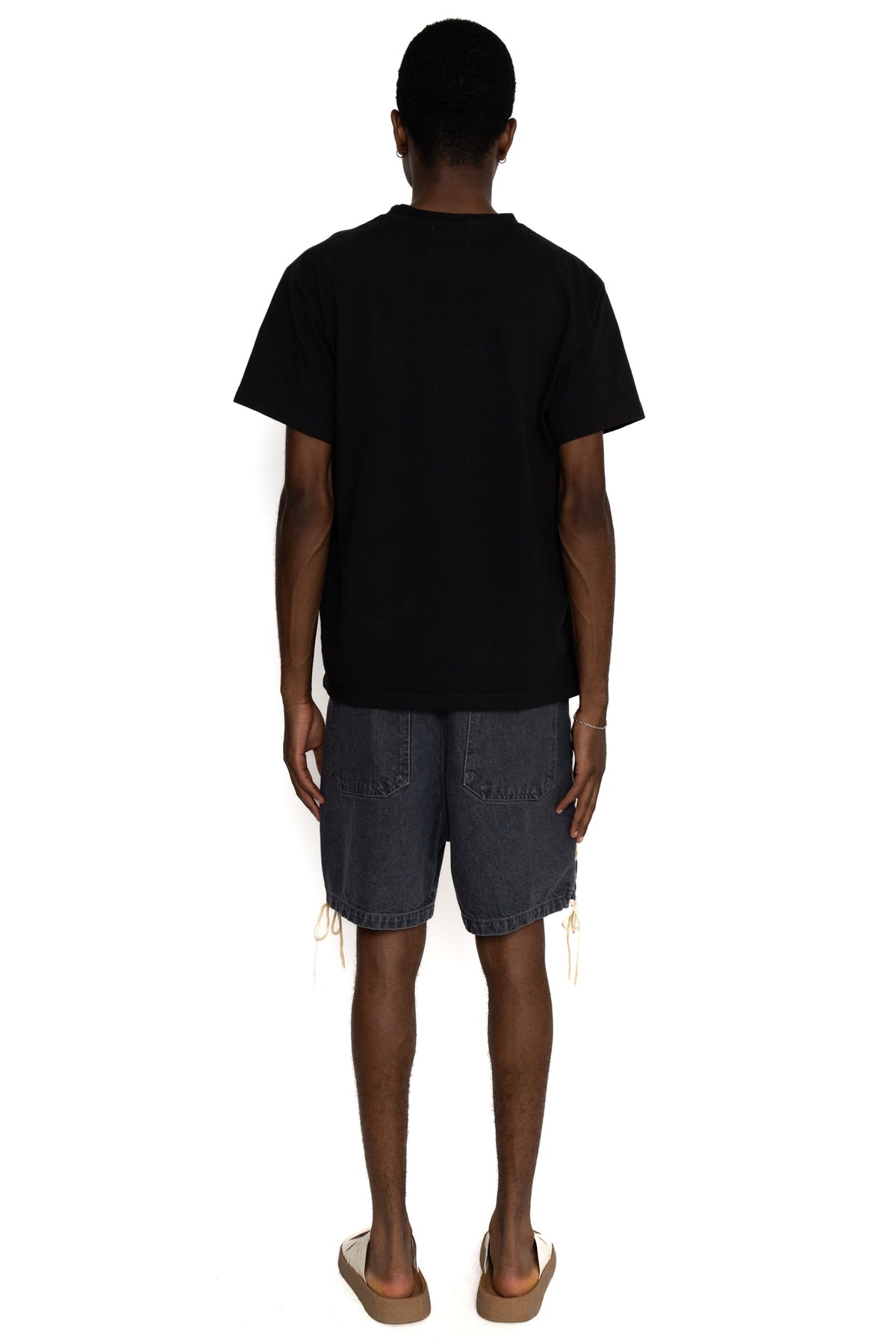 14oz Black Denim EASY RANCH GO Shorts - Faded Black - 5