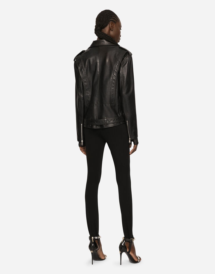 Leather biker jacket - 3
