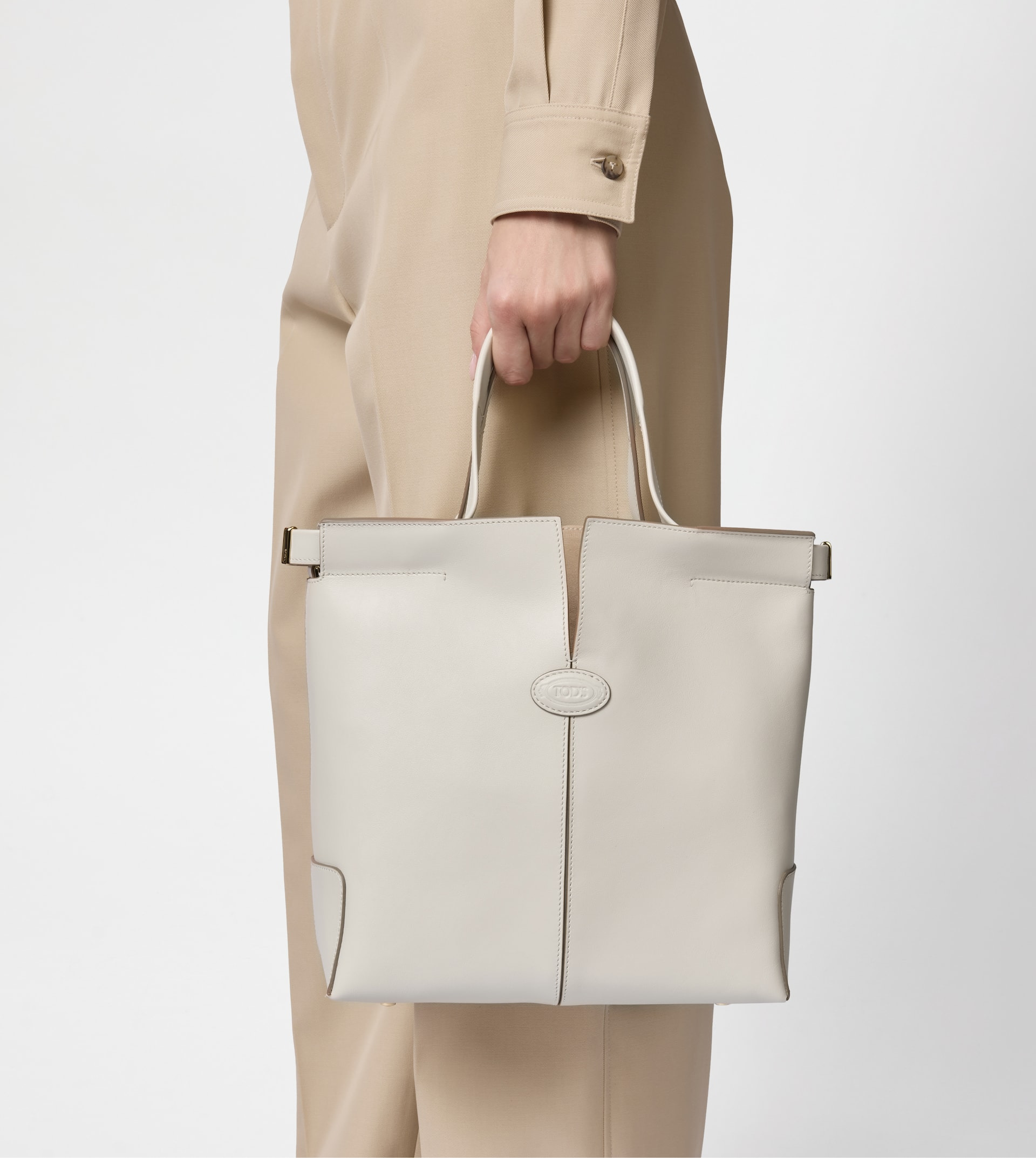 TOD'S DI BAG FOLIO IN LEATHER SMALL - OFF WHITE - 8