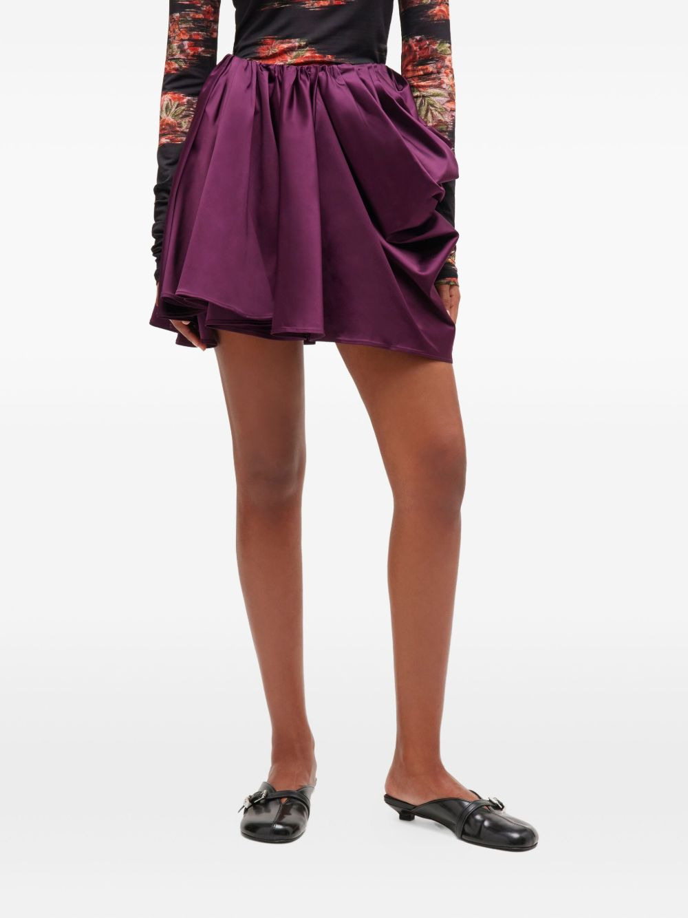 draped mini skirt - 3