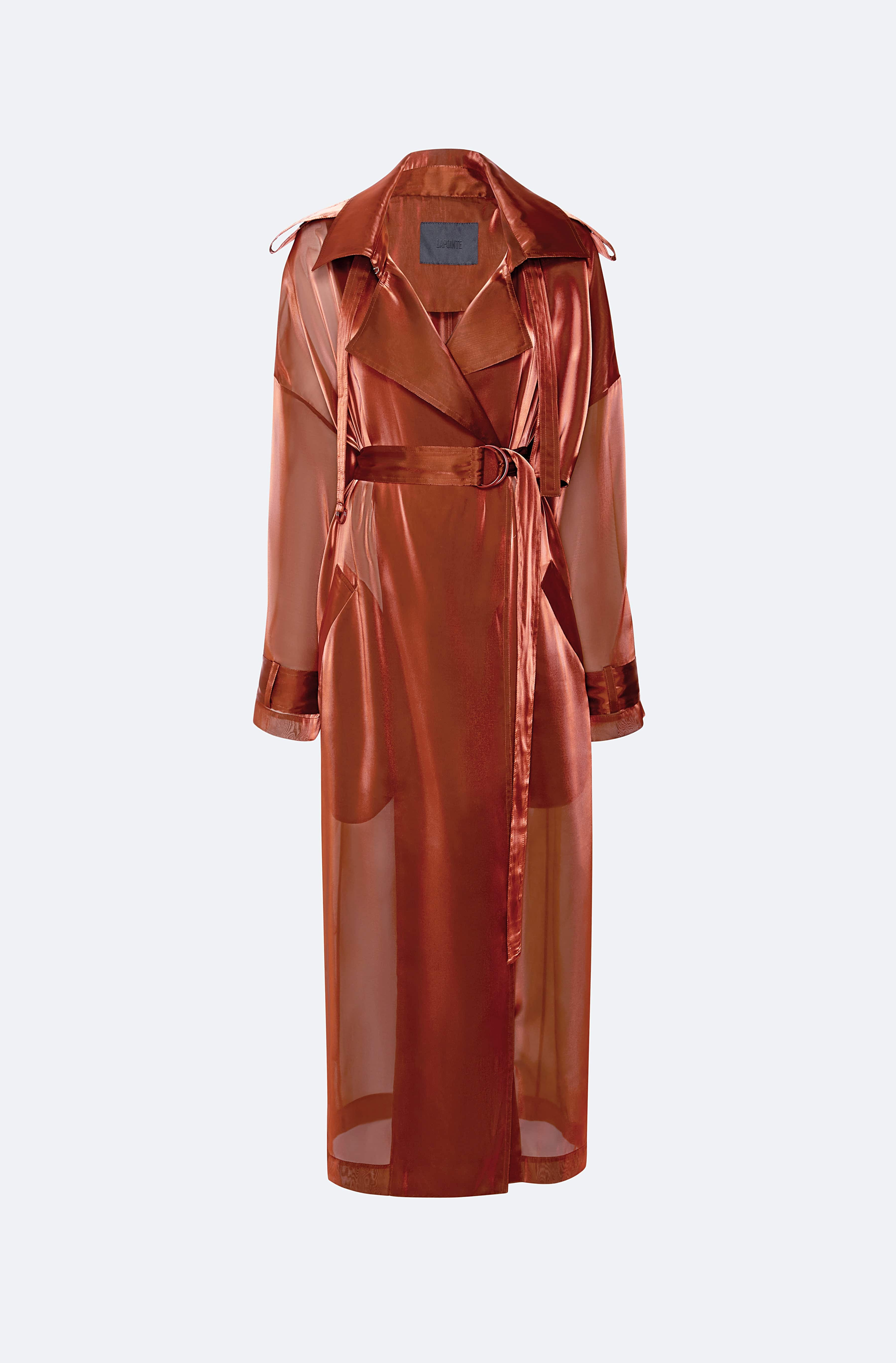Metallic Organza Double Breasted Trench - 1