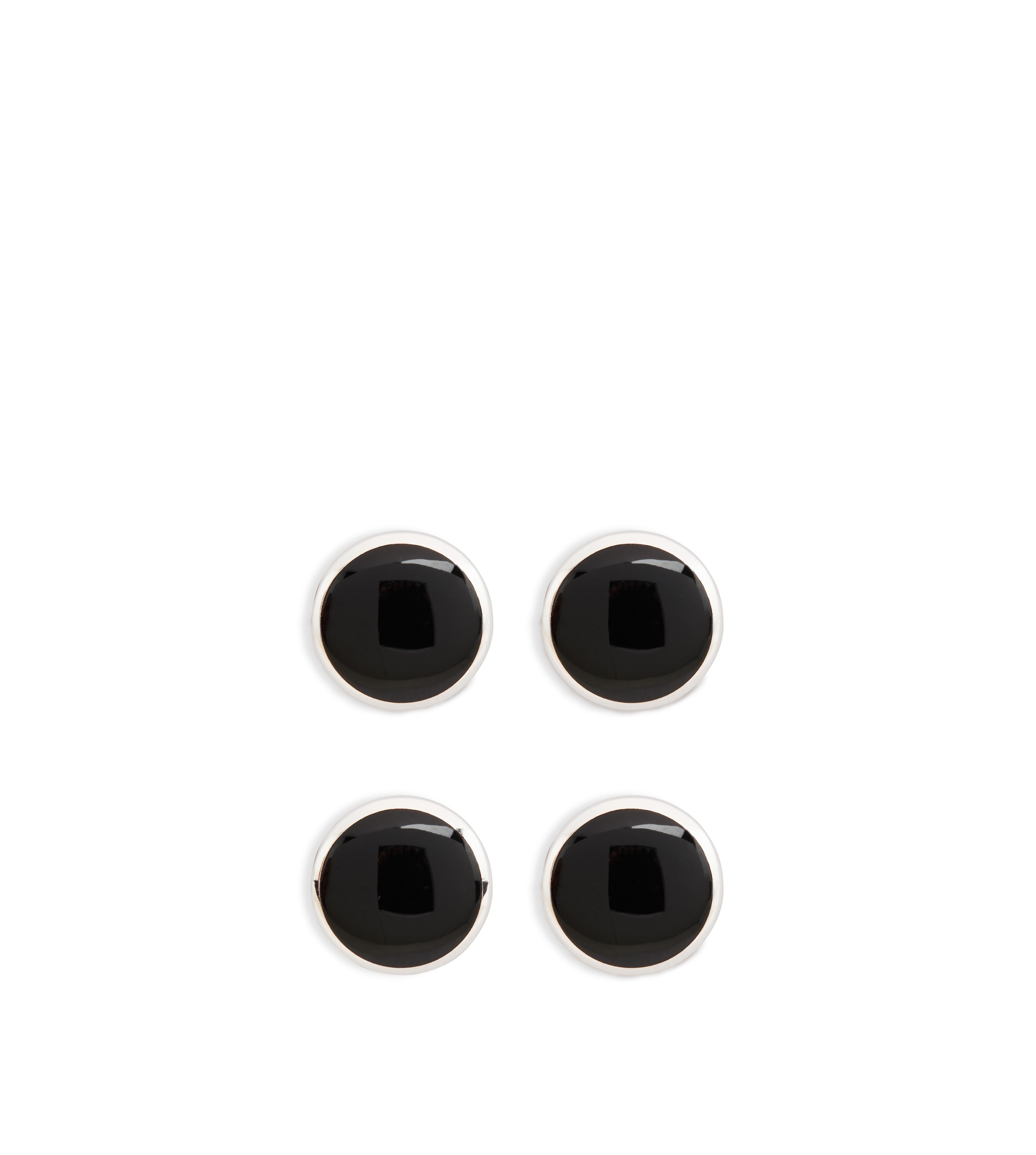 ONYX ROUND SHIRT STUDS - 3