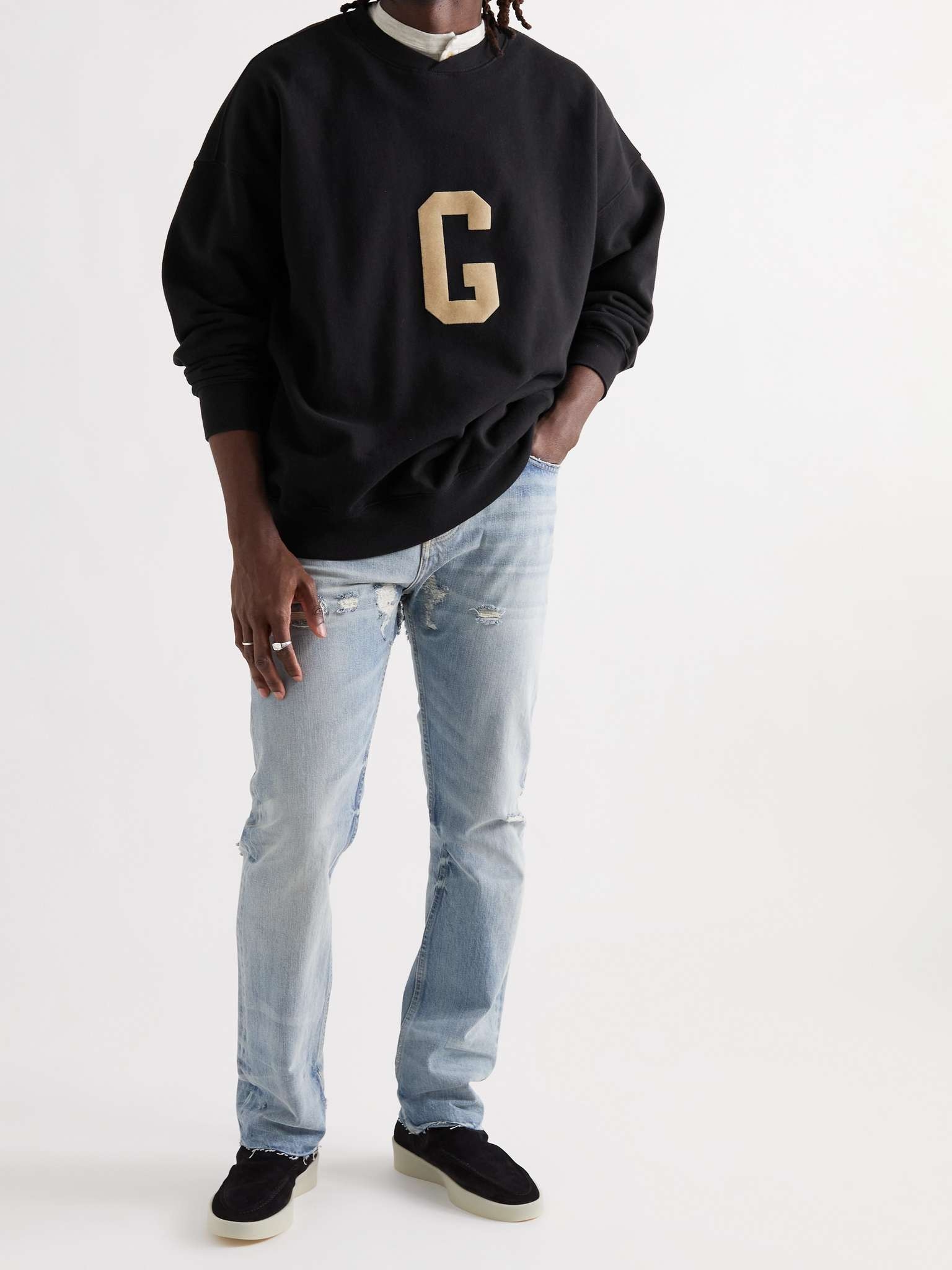 Oversized Flocked Cotton-Jersey Sweatshirt - 7